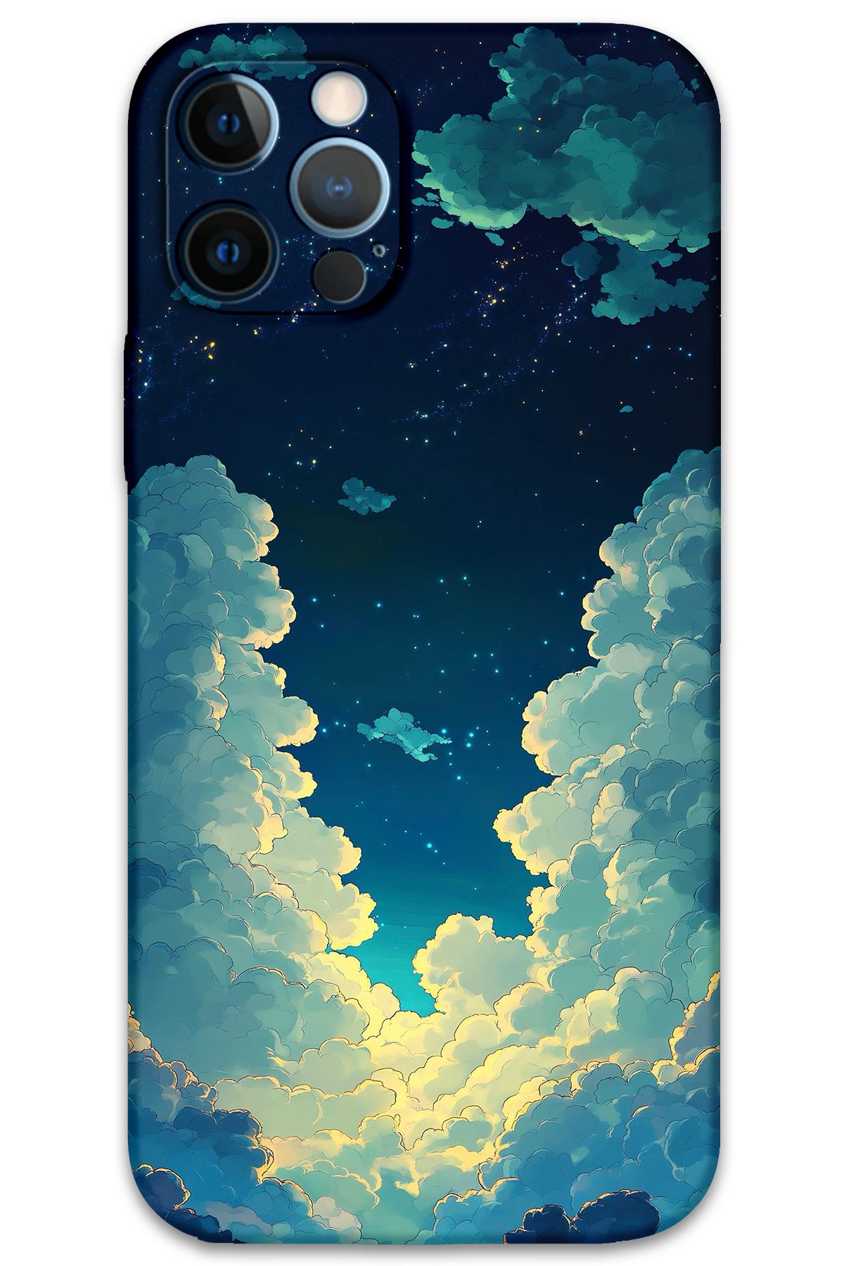 Gramaphone iPhone 12 Pro Uyumlu Uzay Desenli Telefon Kılıfı + Ekran Koruyucu - 5868