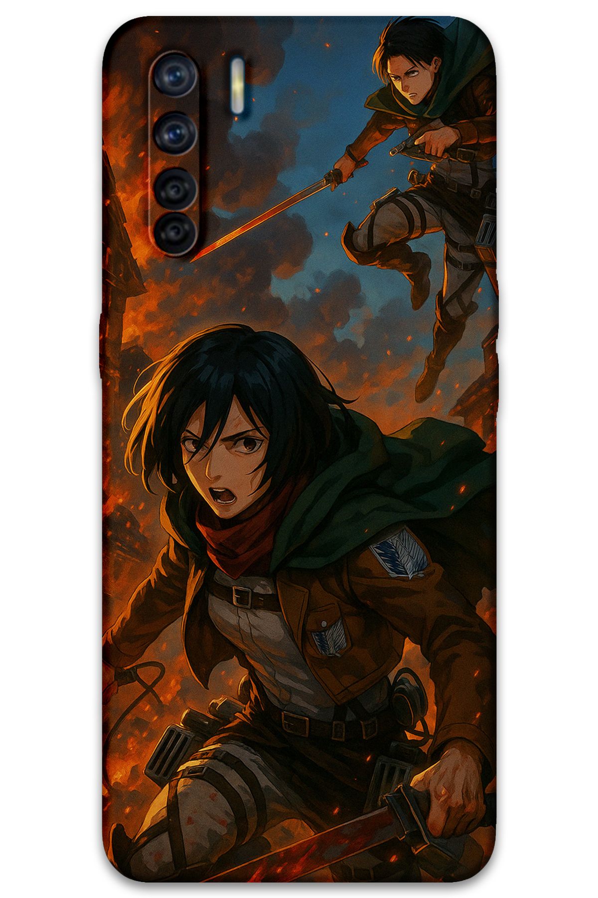 Gramaphone Oppo A91 Uyumlu Anime Desenli Telefon Kılıfı + Ekran Koruyucu - 5744