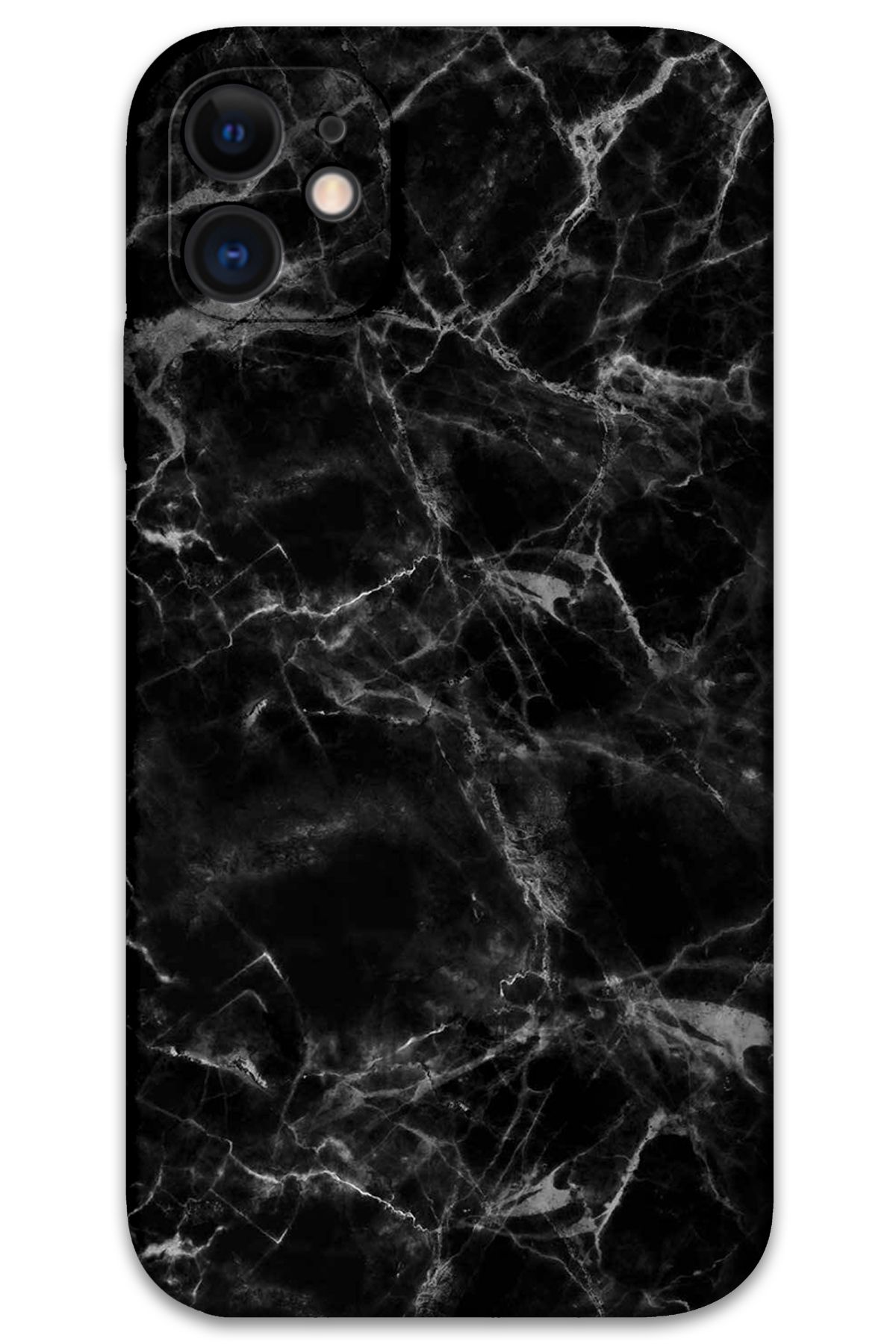 Gramaphone iPhone 12 Uyumlu Mermer Desenli Telefon Kılıfı + Ekran Koruyucu - 5815