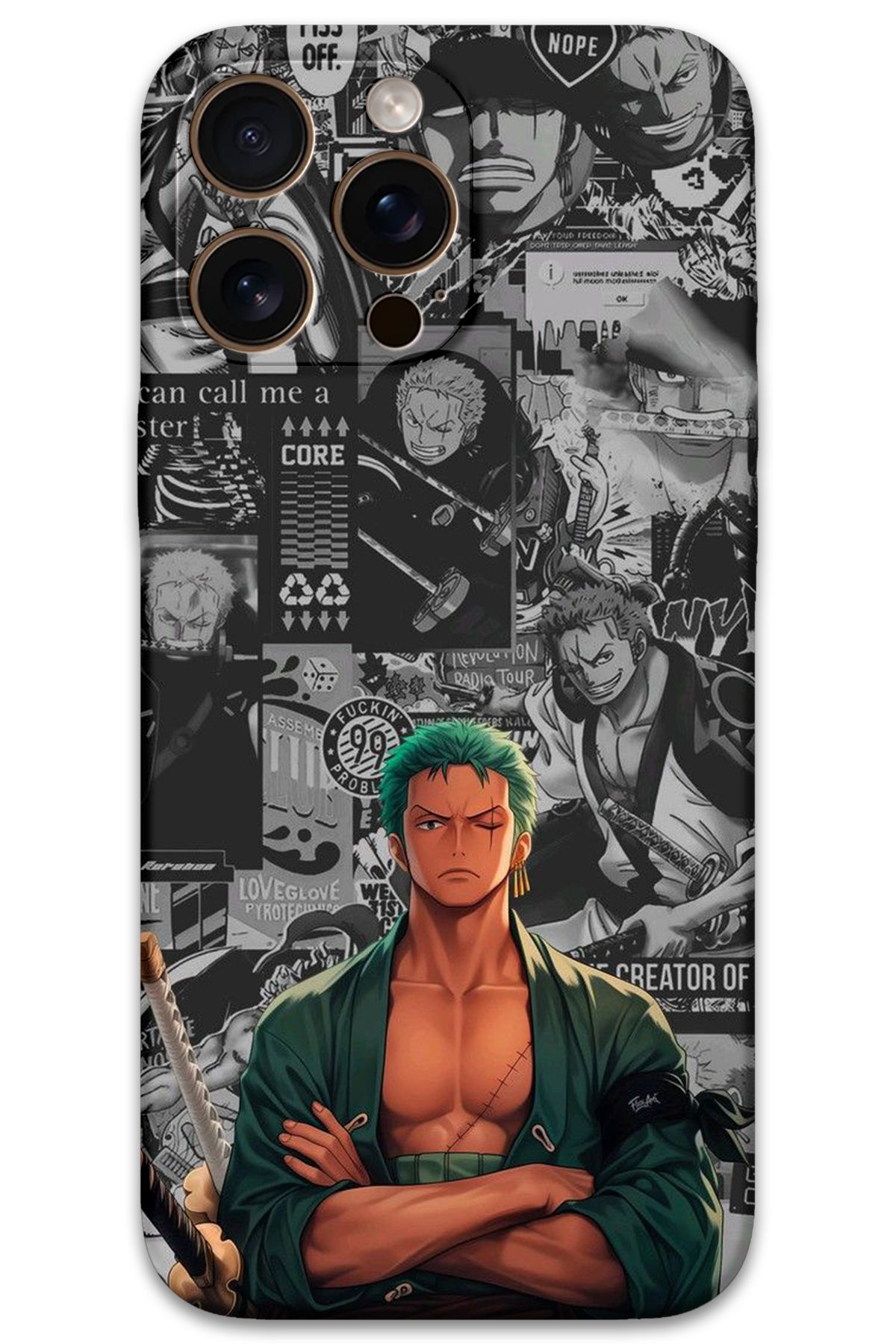 Gramaphone iPhone 16 Pro Uyumlu Anime Desenli Telefon Kılıfı + Ekran Koruyucu - 5756