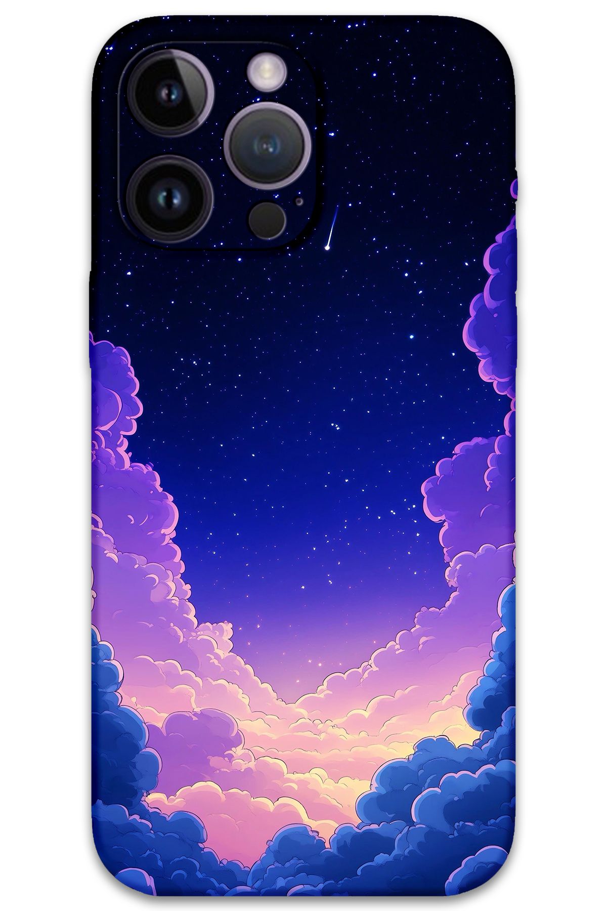 Gramaphone iPhone 14 Pro Max Uyumlu Uzay Desenli Telefon Kılıfı + Ekran Koruyucu - 5867