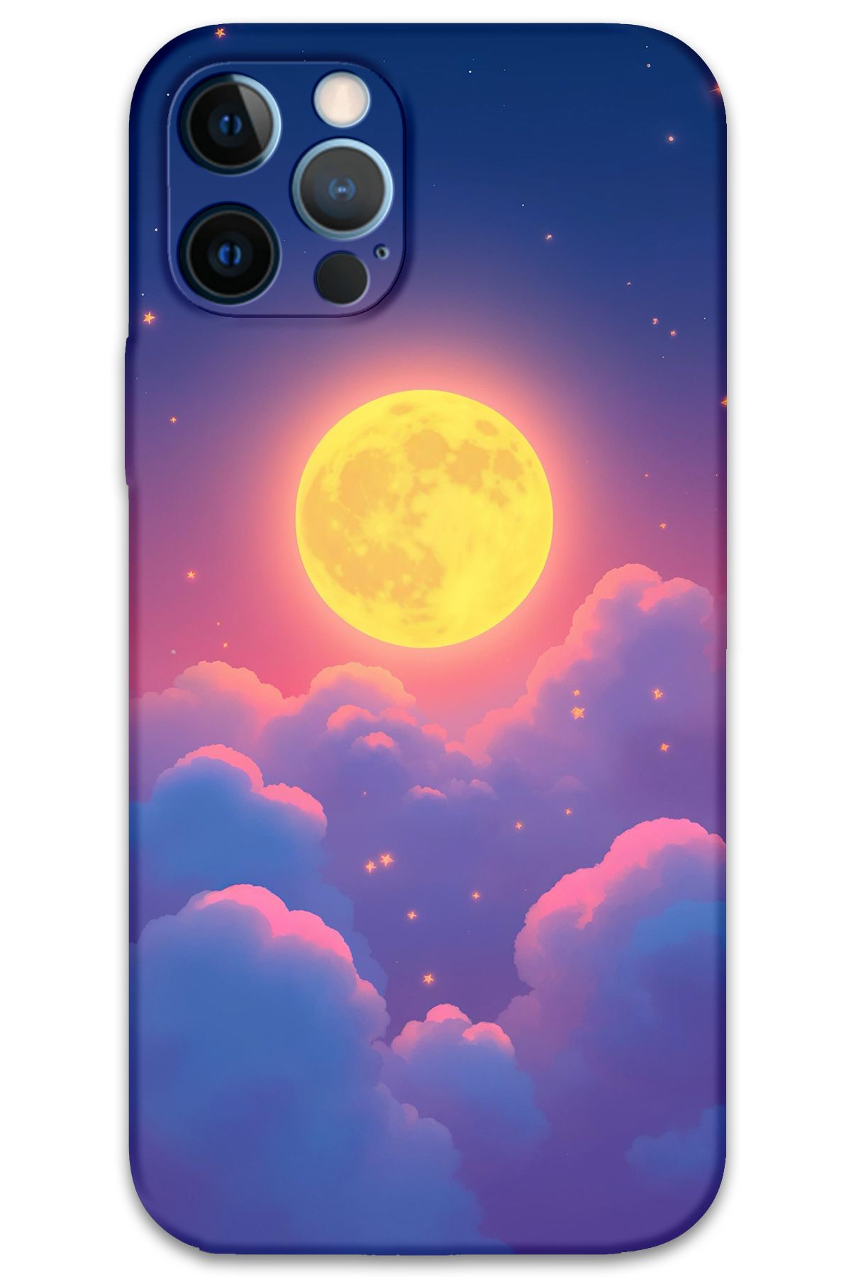 Gramaphone iPhone 12 Pro Max Uyumlu Uzay Desenli Telefon Kılıfı + Ekran Koruyucu - 5869