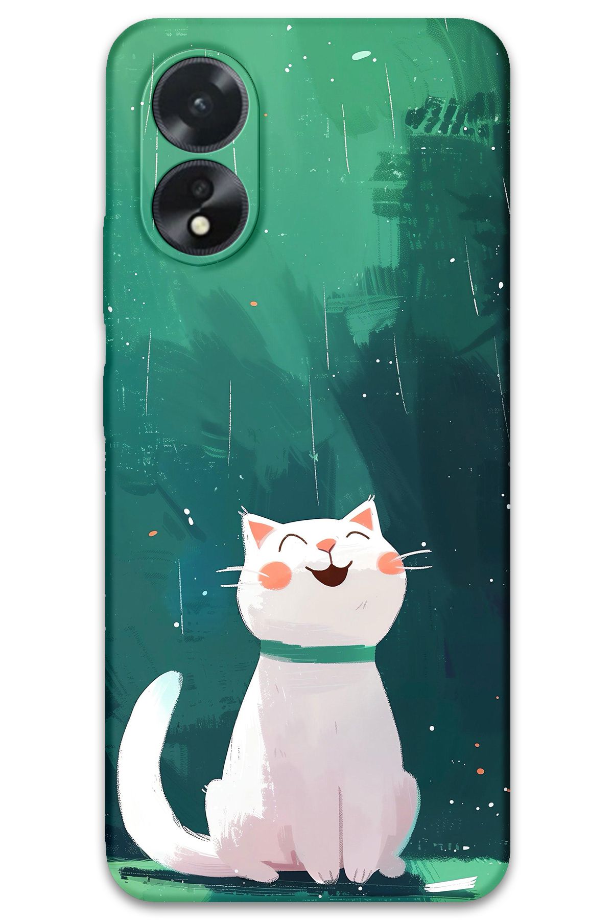 Gramaphone Oppo A38 Uyumlu Kedi Desenli Telefon Kılıfı + Ekran Koruyucu - 5781