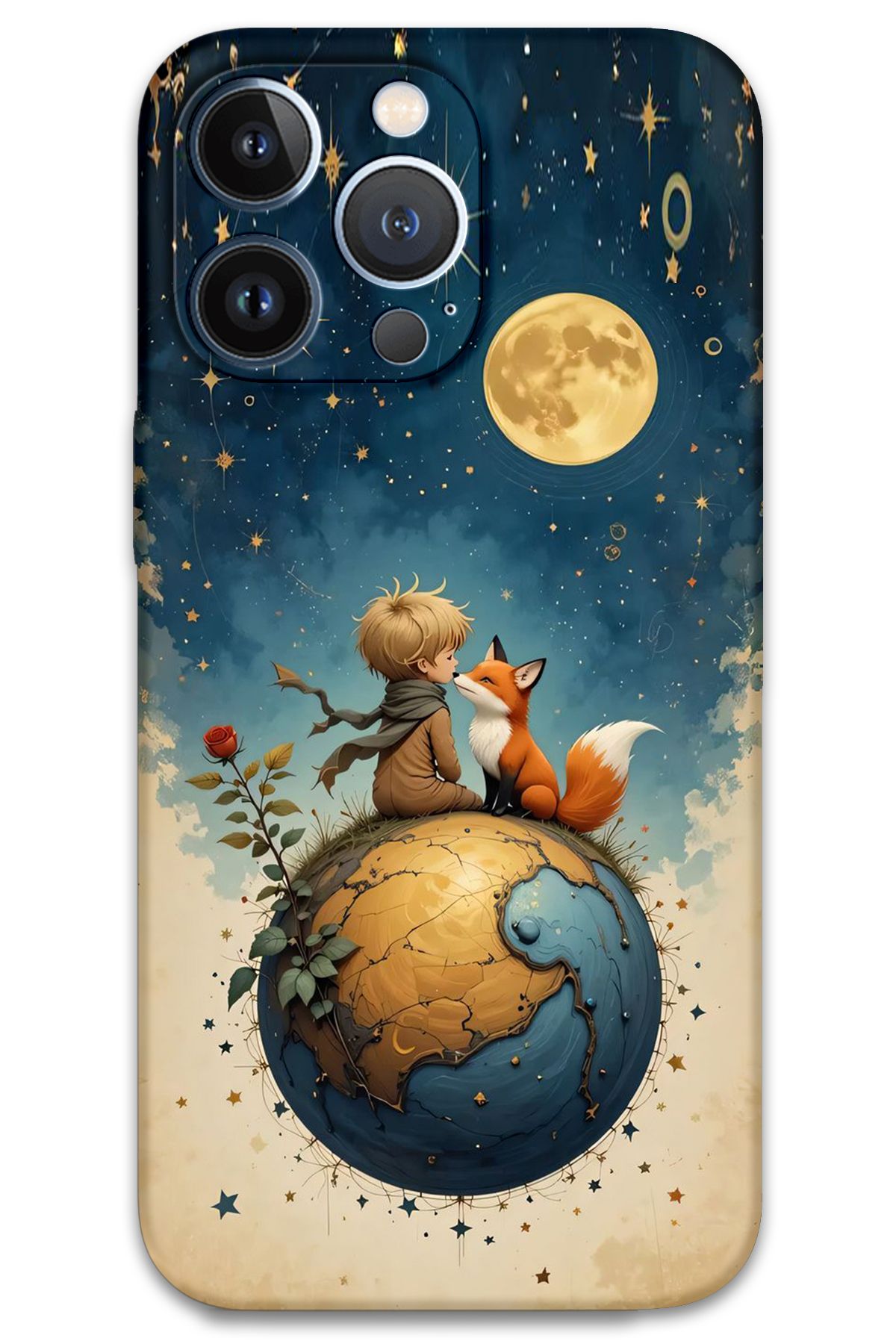 Gramaphone iPhone 13 Pro Uyumlu Çizgi Film Desenli Telefon Kılıfı + Ekran Koruyucu - 5823