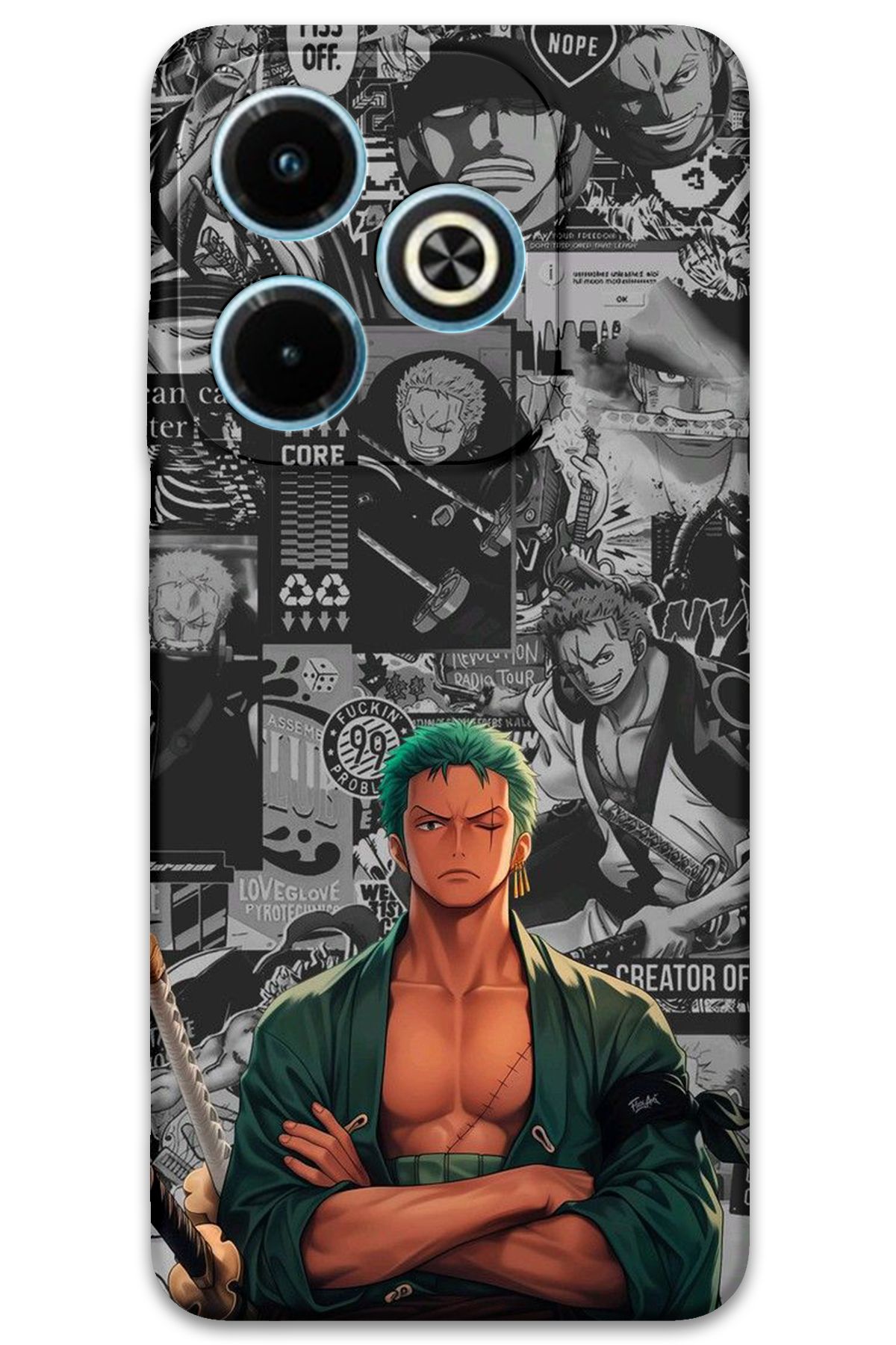 Gramaphone İnfinix Hot 40i Uyumlu Anime Desenli Telefon Kılıfı + Ekran Koruyucu - 5756