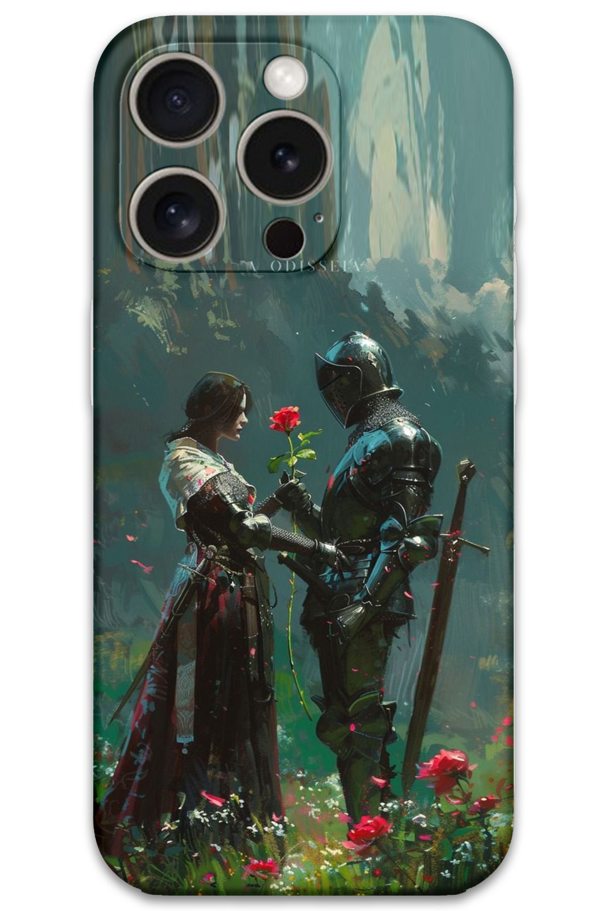 Gramaphone iPhone 15 Pro Uyumlu Retro Desenli Telefon Kılıfı + Ekran Koruyucu - 5839