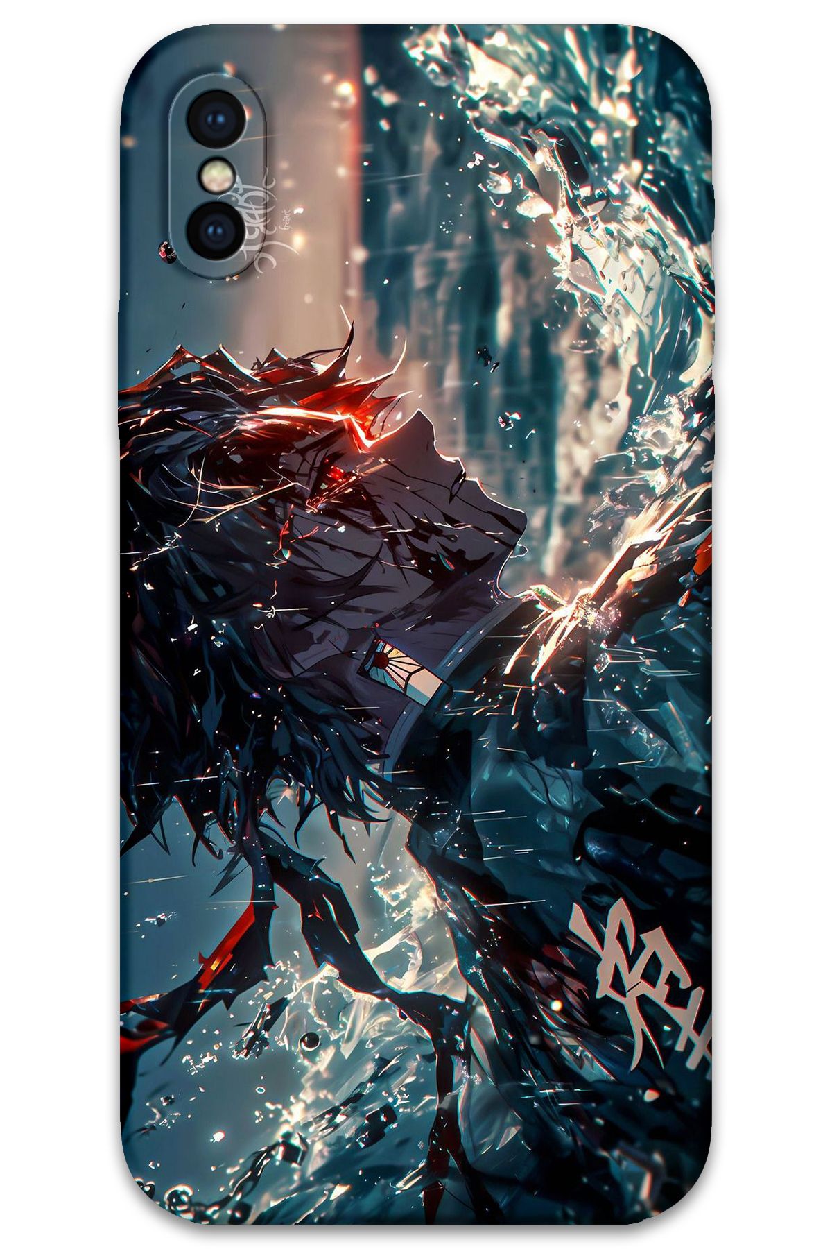 Gramaphone iPhone Xs Uyumlu Anime Desenli Telefon Kılıfı + Ekran Koruyucu - 5749