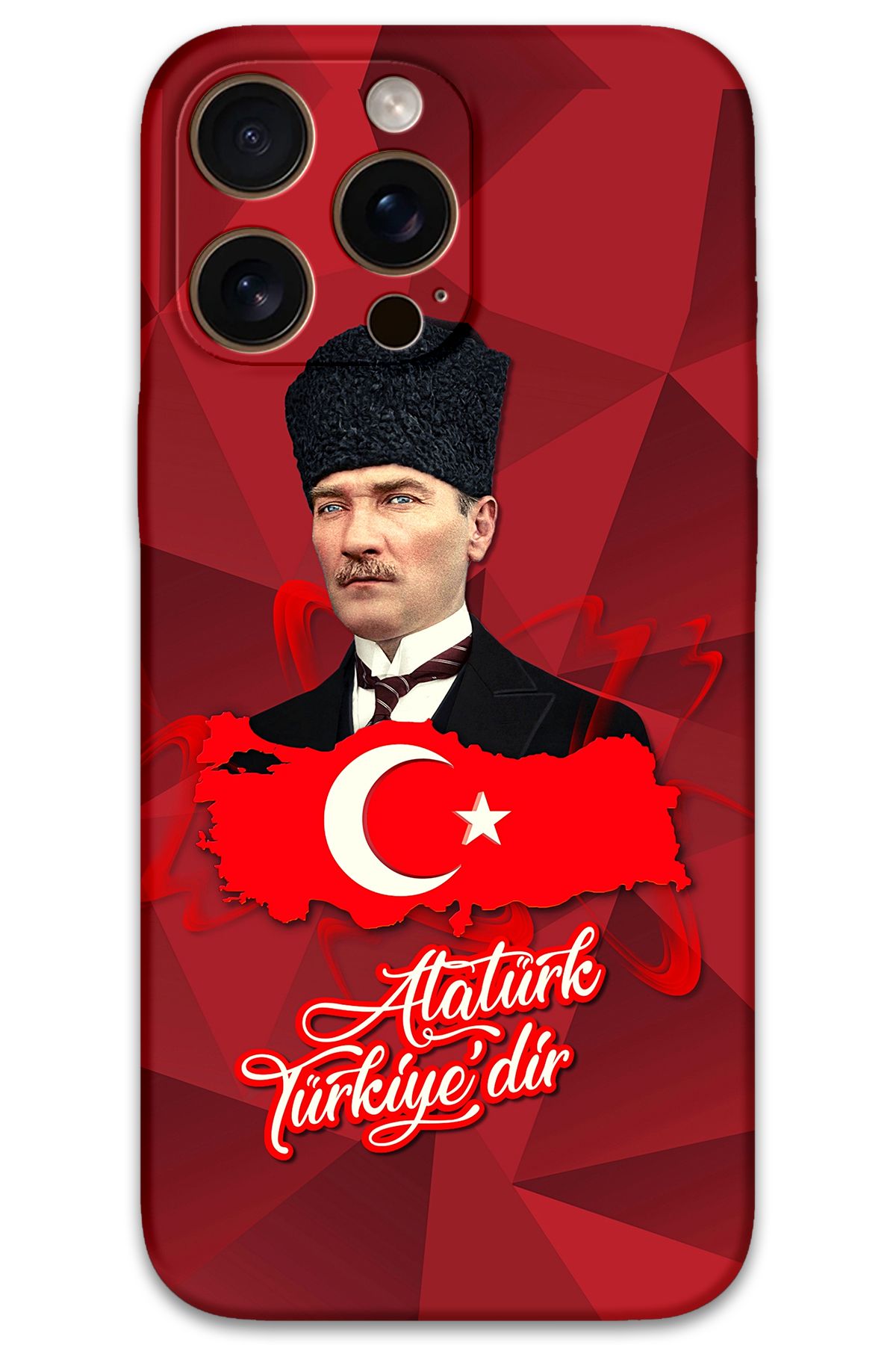 Gramaphone iPhone 16 Pro Max Uyumlu Atatürk Desenli Telefon Kılıfı + Ekran Koruyucu - 5851