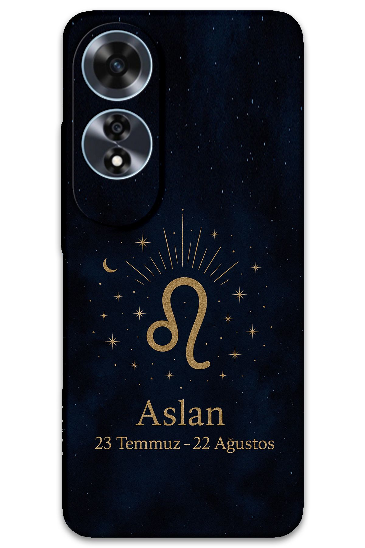 Gramaphone Oppo A60 Uyumlu Aslan Burcu Desenli Telefon Kılıfı + Ekran Koruyucu - 5772