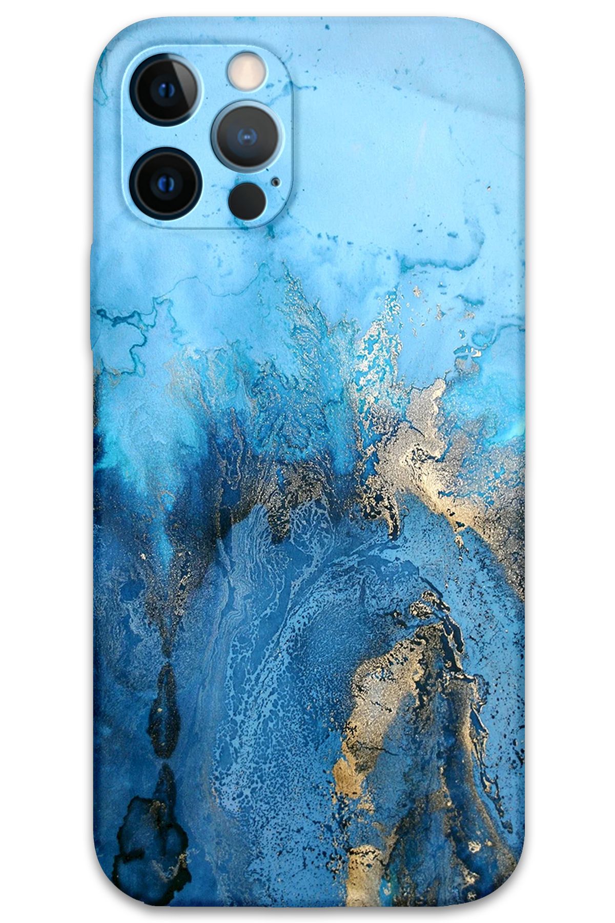 Gramaphone iPhone 12 Pro Max Uyumlu Mermer Desenli Telefon Kılıfı + Ekran Koruyucu - 5812
