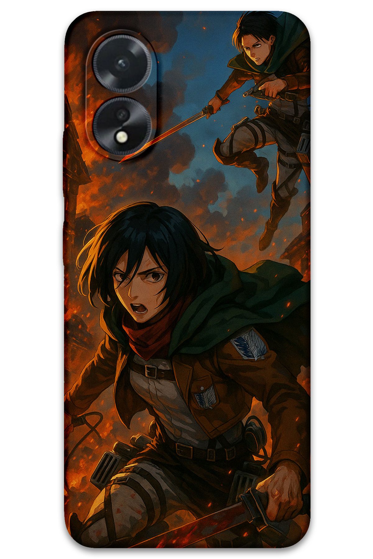 Gramaphone Oppo A38 Uyumlu Anime Desenli Telefon Kılıfı + Ekran Koruyucu - 5744