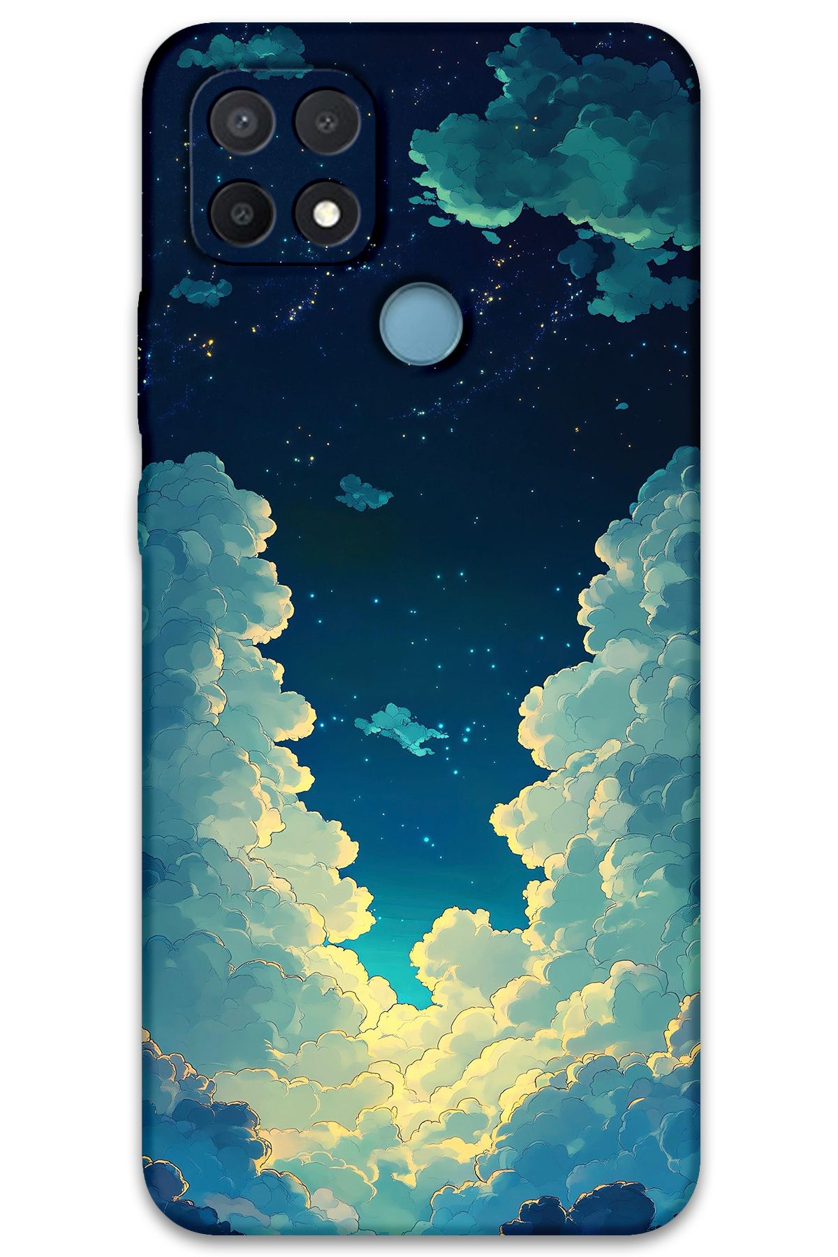 Gramaphone Oppo A15s Uyumlu Uzay Desenli Telefon Kılıfı + Ekran Koruyucu - 5868