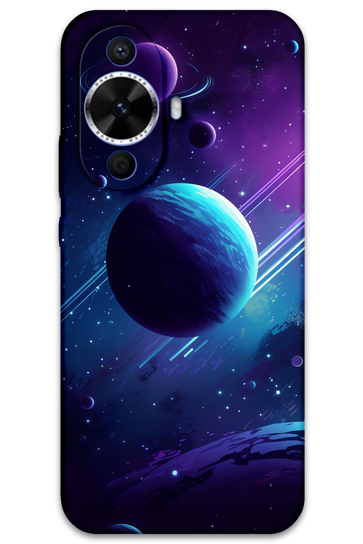 Gramaphone Huawei Nova 12s Uyumlu Uzay Desenli Telefon Kılıfı + Ekran Koruyucu - 5866