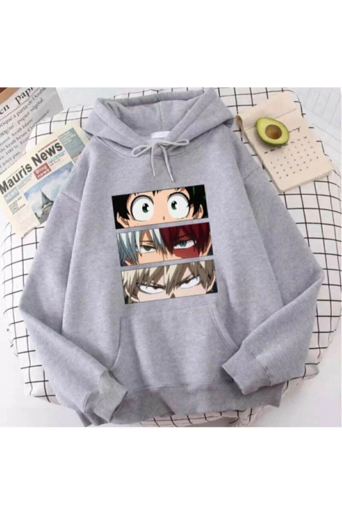 FoxSkin Sportswear&Company Unisex Anime Naruto My Hero Academia Kapüşonlu Sweatshirt Hoodie - 2 iplik şardonlu