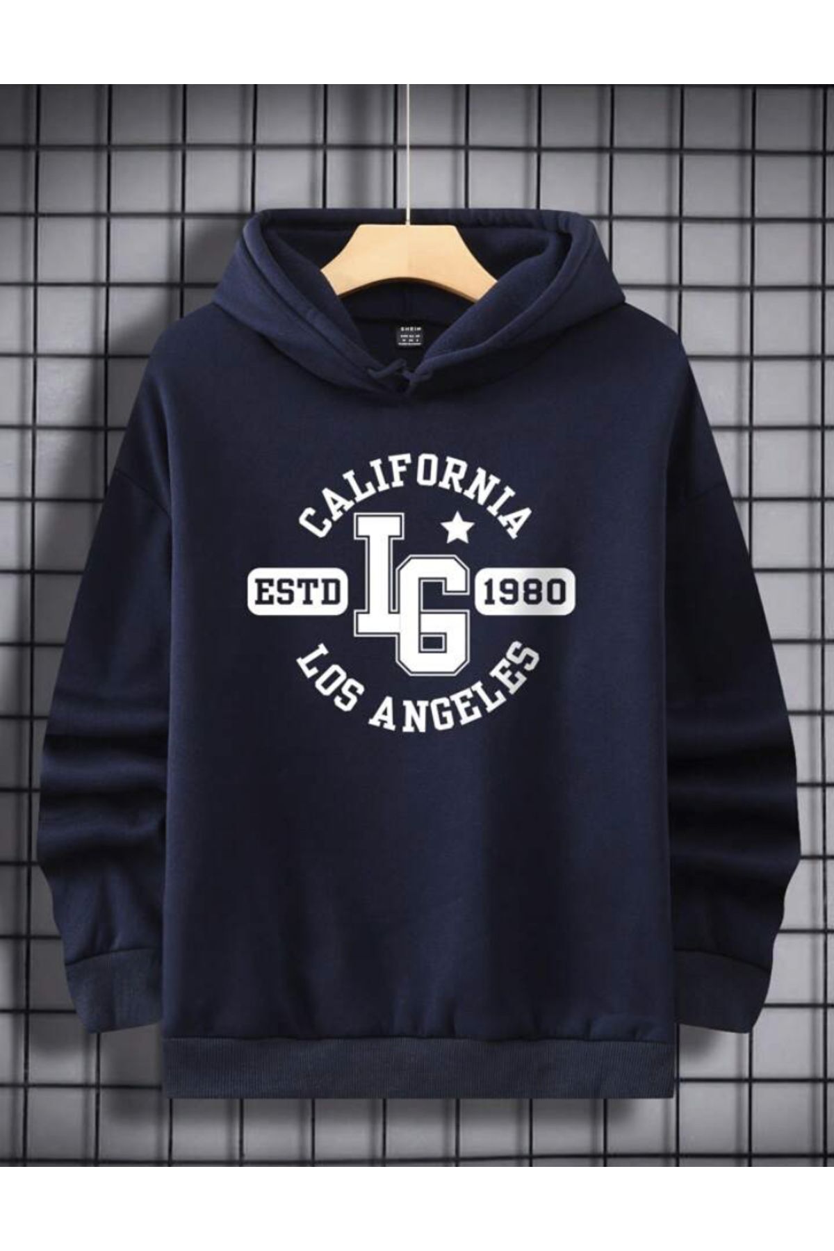 FoxSkin Sportswear&Company Unisex California LG Baskılı Kapüşonlu Oversıze Sweatshirt Hoodie
