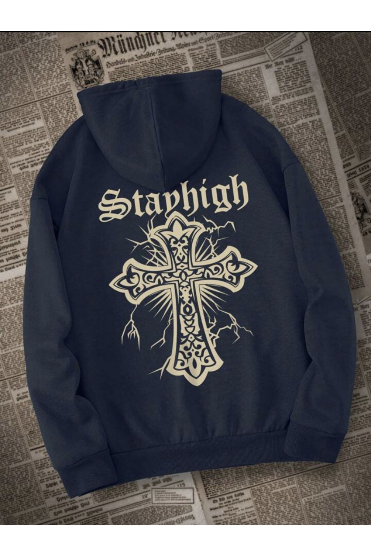 FoxSkin Sportswear&Company Unisex Staphigh Baskılı Kapüşonlu Oversıze Sweatshirt Hoodie