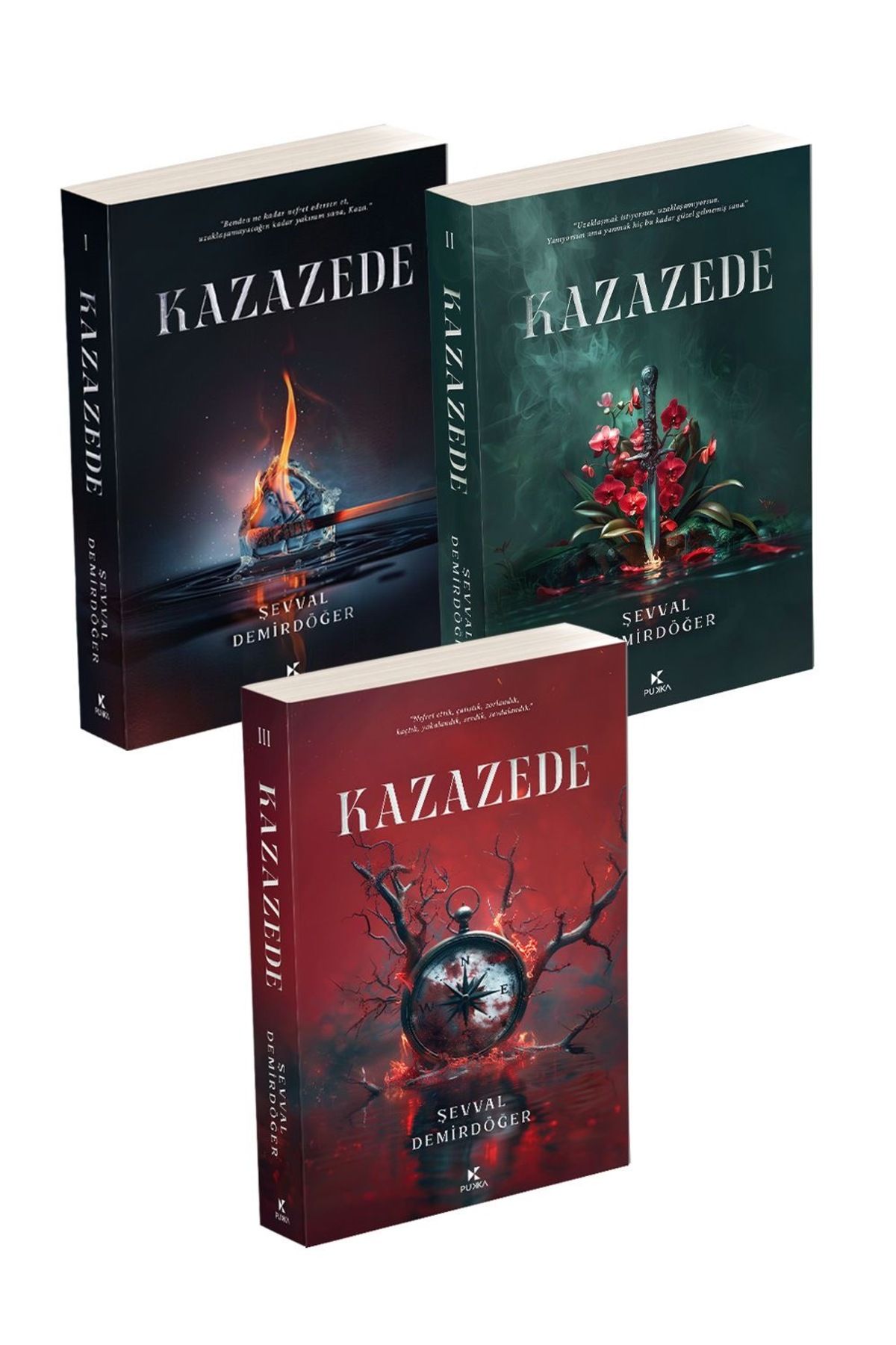 Pukka yayınları KAZAZEDE 1-2-3 CİLTSİZ—ŞEVVAL DEMİRDÖĞER