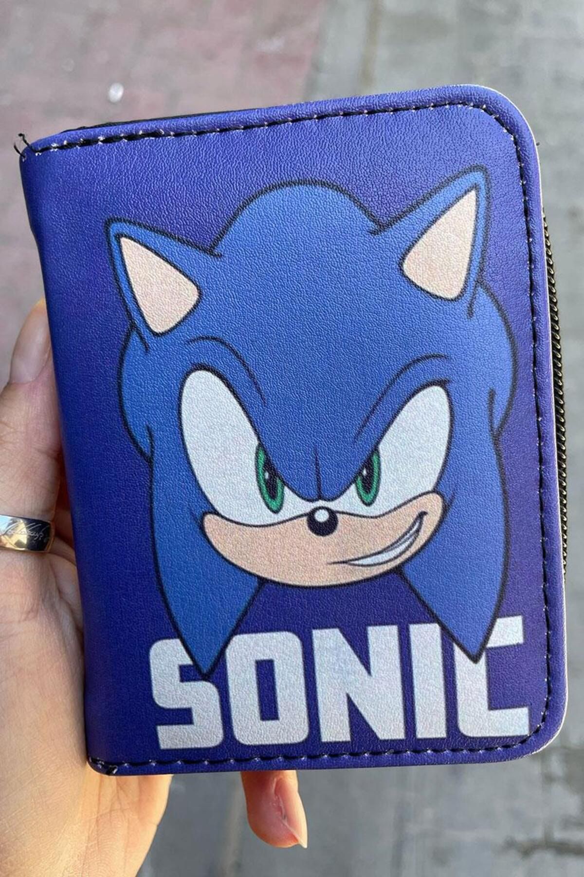 Karakedi Sonic Face Mavi Kısa Unisex Cüzdan