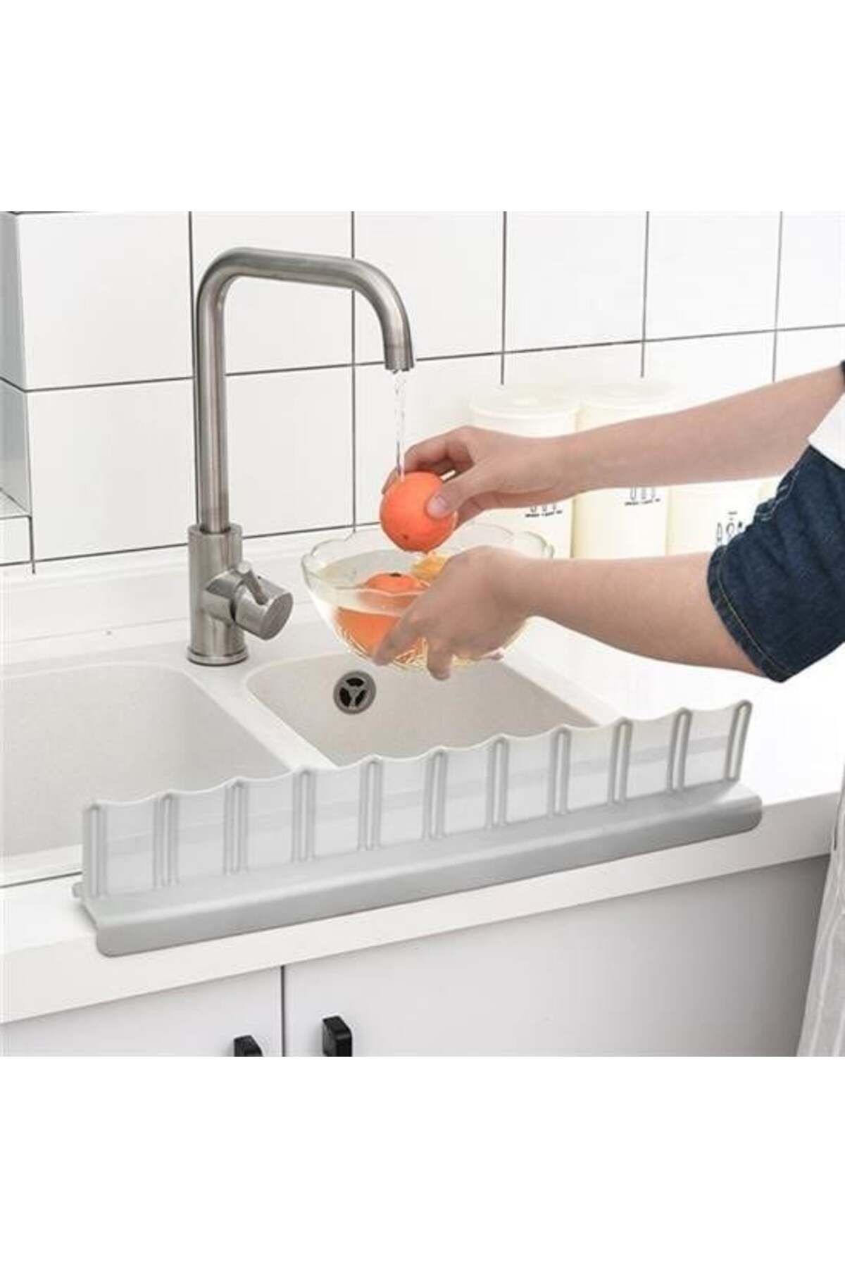 swilex Vantuzlu Kauçuk Sıvı Su Sızdırmaz Mutfak Banyo Duş Bariyeri Lavabo Kenar Tutucu Set