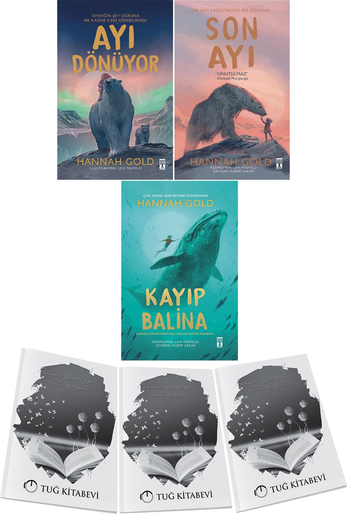 Genç Timaş Ayı Dönüyor-Son Ayı-Kayıp Balina 3lü Set Hannah Gold + Hediyeli