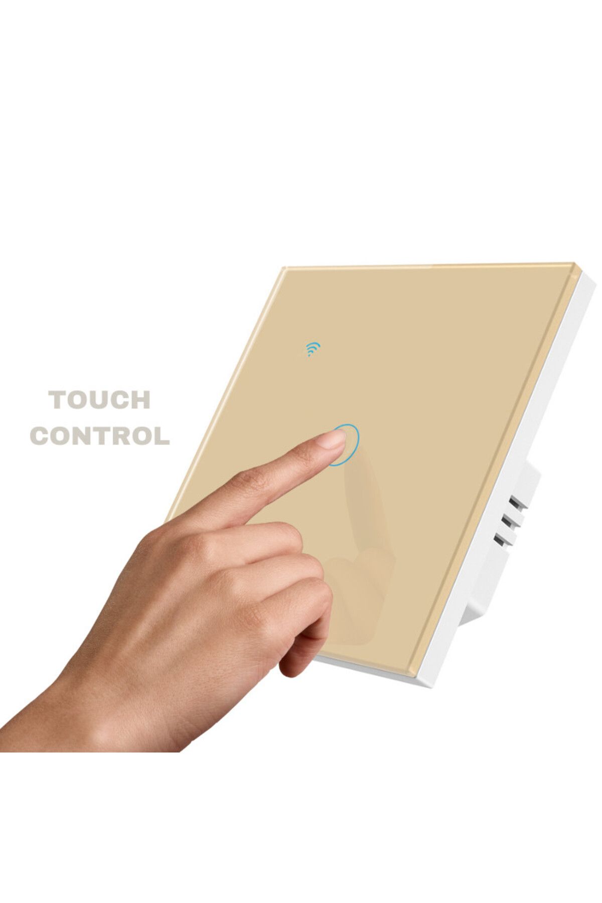 iUni-Comutator tactil inteligent pentru scară/traversa iUni 1F, Wi-Fi, sticlă securizată, LED, auriu 6