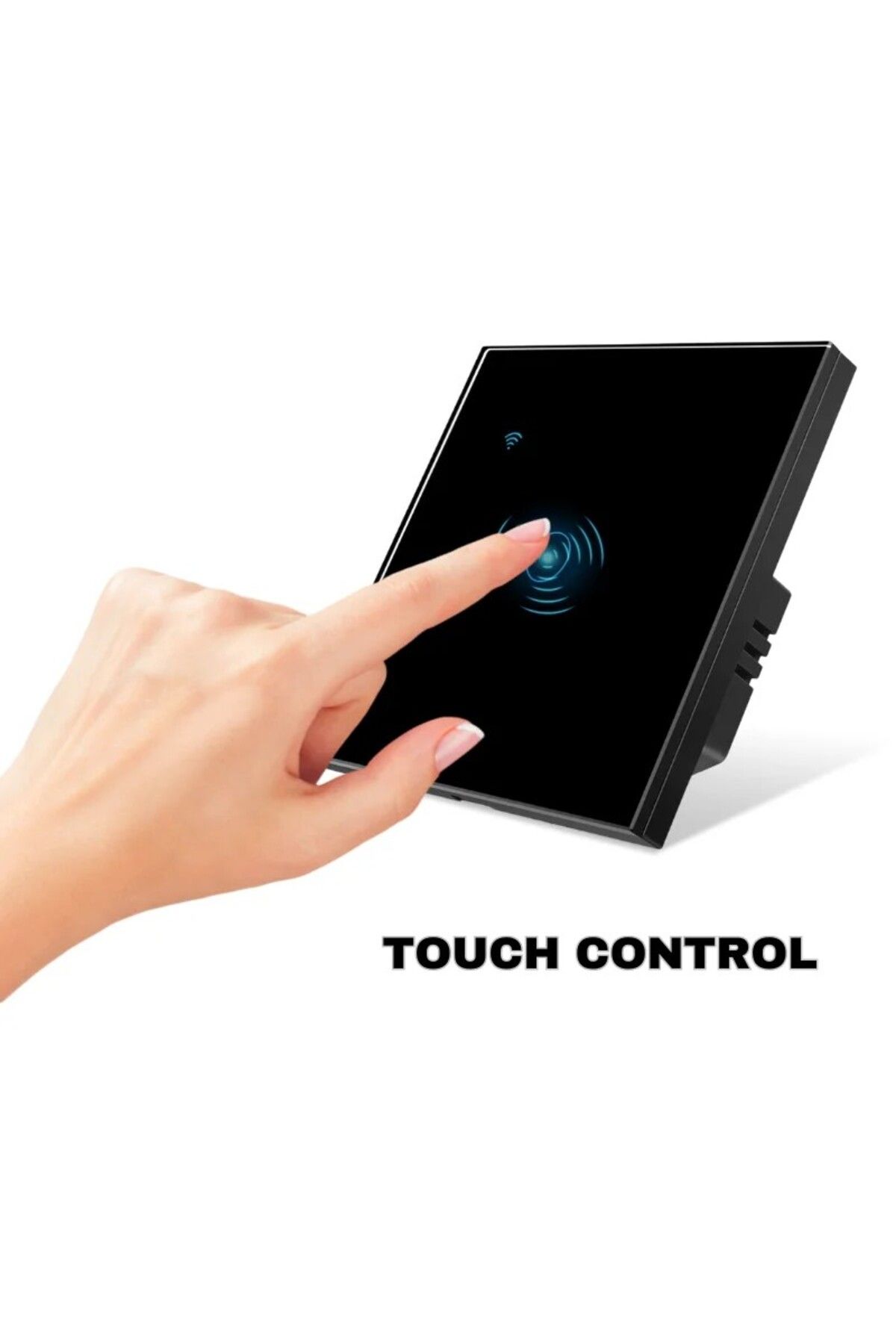 iUni-Întrerupător tactil inteligent, WiFi, Sticlă securizată, iUni 1G, 10A, Control vocal, Smart Life / Tuya, LED, Negru 5