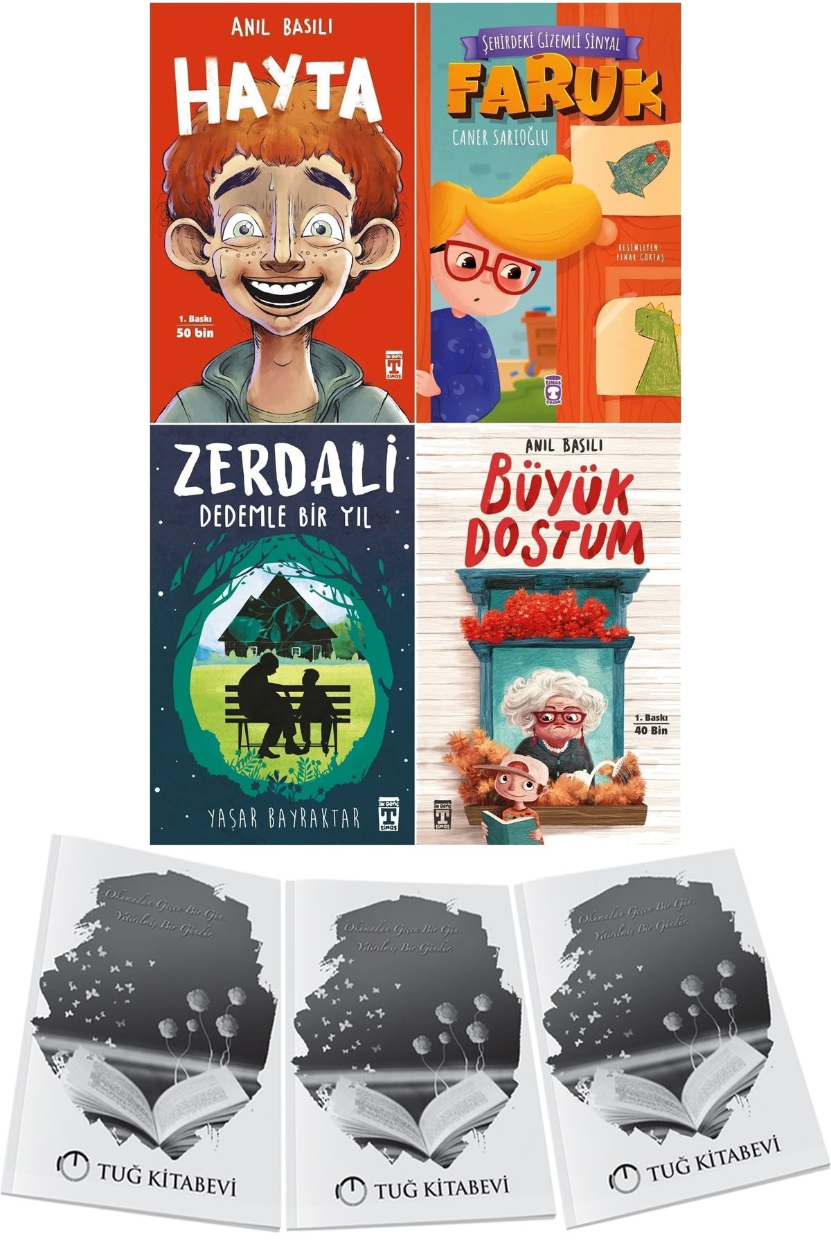 Timaş Çocuk Hayta-Şehirdeki Gizemli Sinyal Faruk-Zerdali Dedemle Bir Yıl-Büyük Dostum 4lü Set + Hediyeli