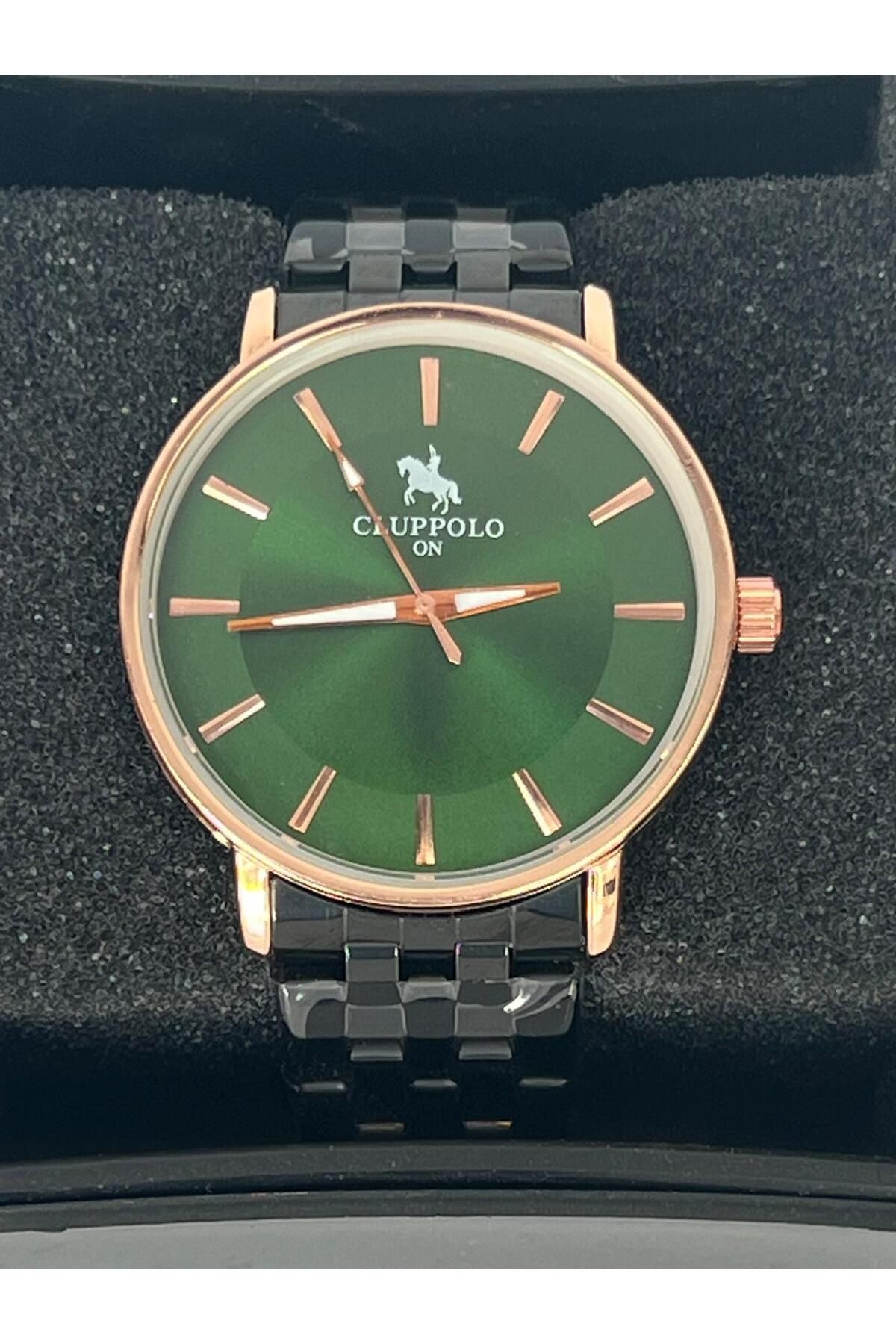 Meri İçi yeşil rosegold çelik kasa erkek saat