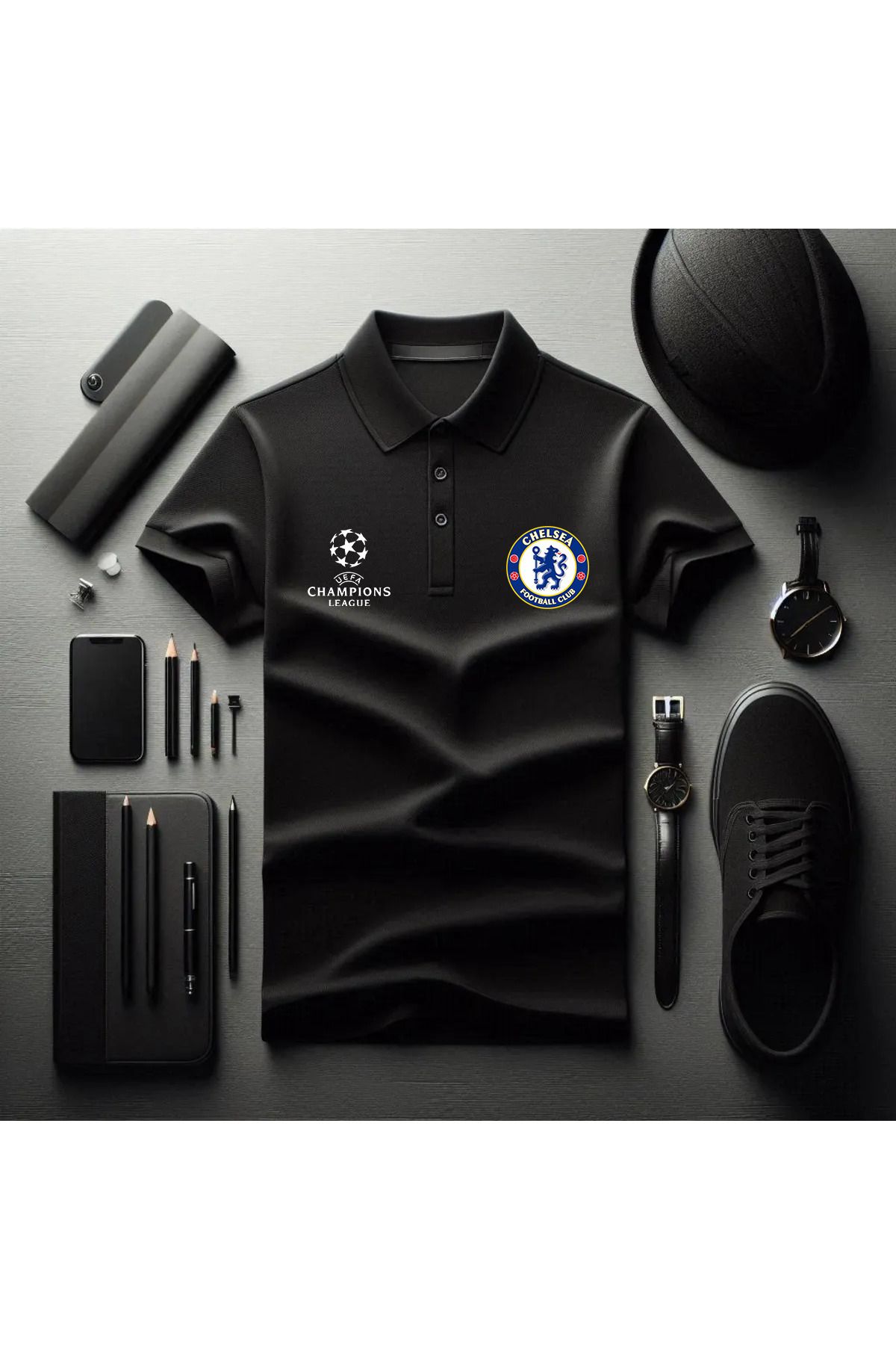 Pisa Art CHELSEA DEVLER LİGİ ÖZEL TASARIM POLO YAKA T-SHIRT