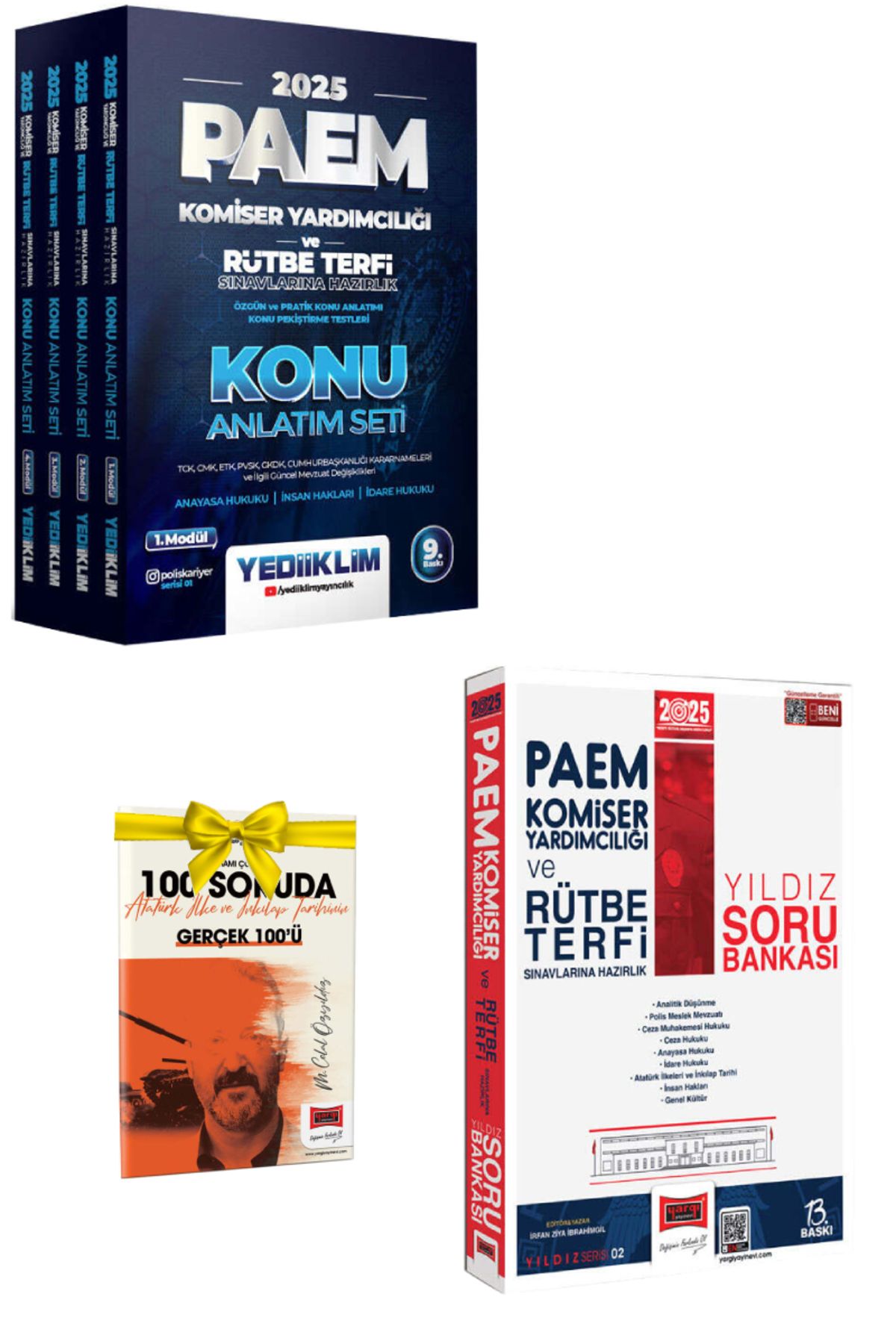 Yediiklim Yayınları 2025 Yediiklim PAEM Komiser Yardımcılığı ve Rütbe Terfi Konu Anlatım Seti+Yargı PAEM Soru Bankası