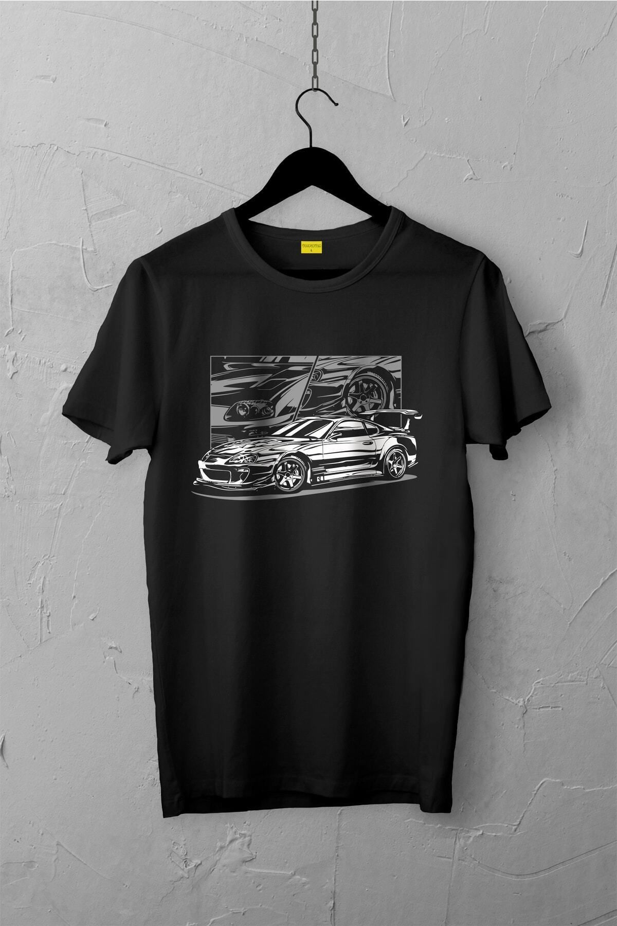 Pisa Art Toyota Supra Design Tshirt , Unisex Premium, Çatlama Solma Yapmaz / Otomobil