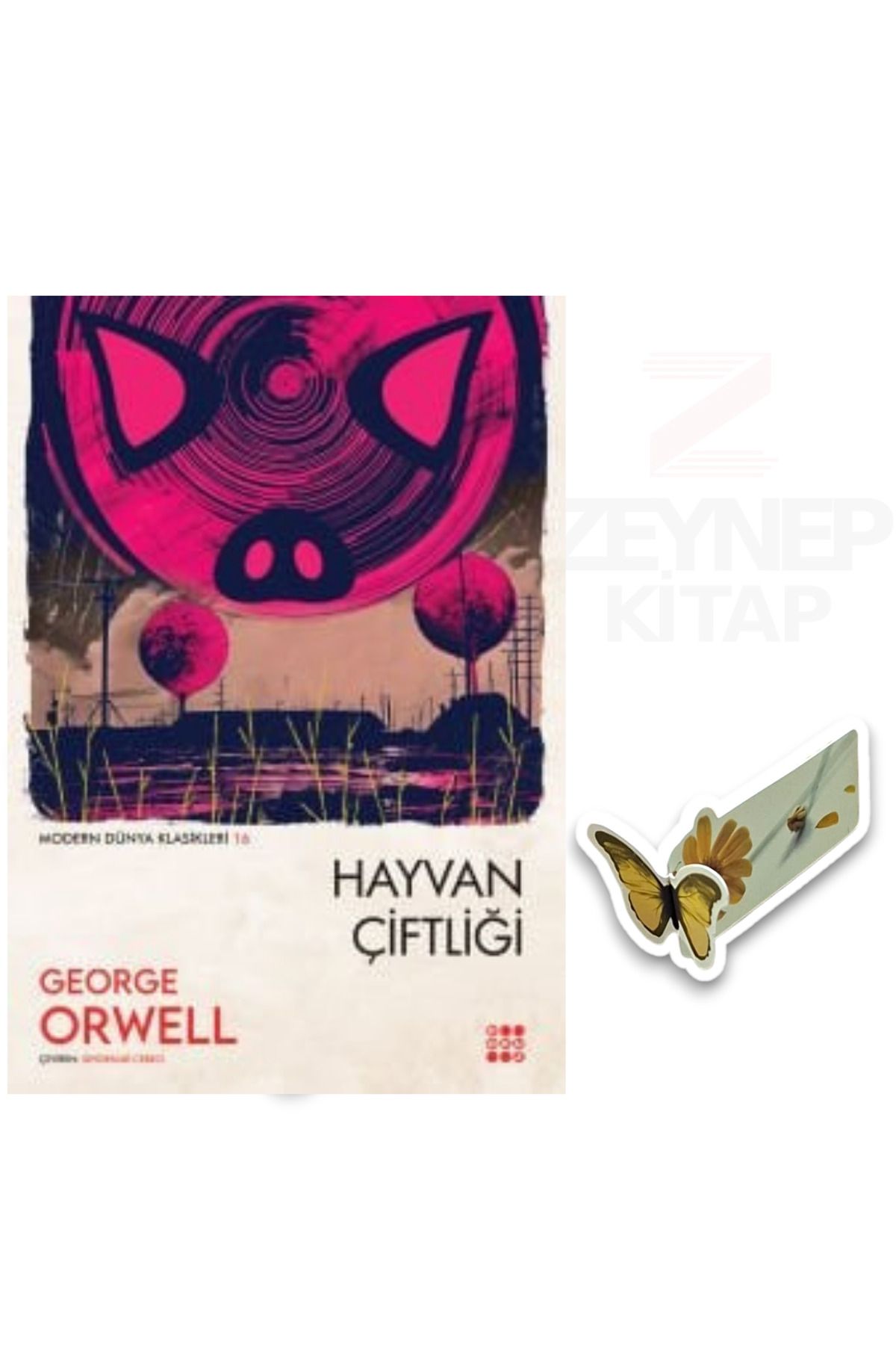 Dokuz Yayınları Hayvan Çiftliği - George Orwell(Özel Tasarım Hareketli Kelebek Ayraç Hediye)