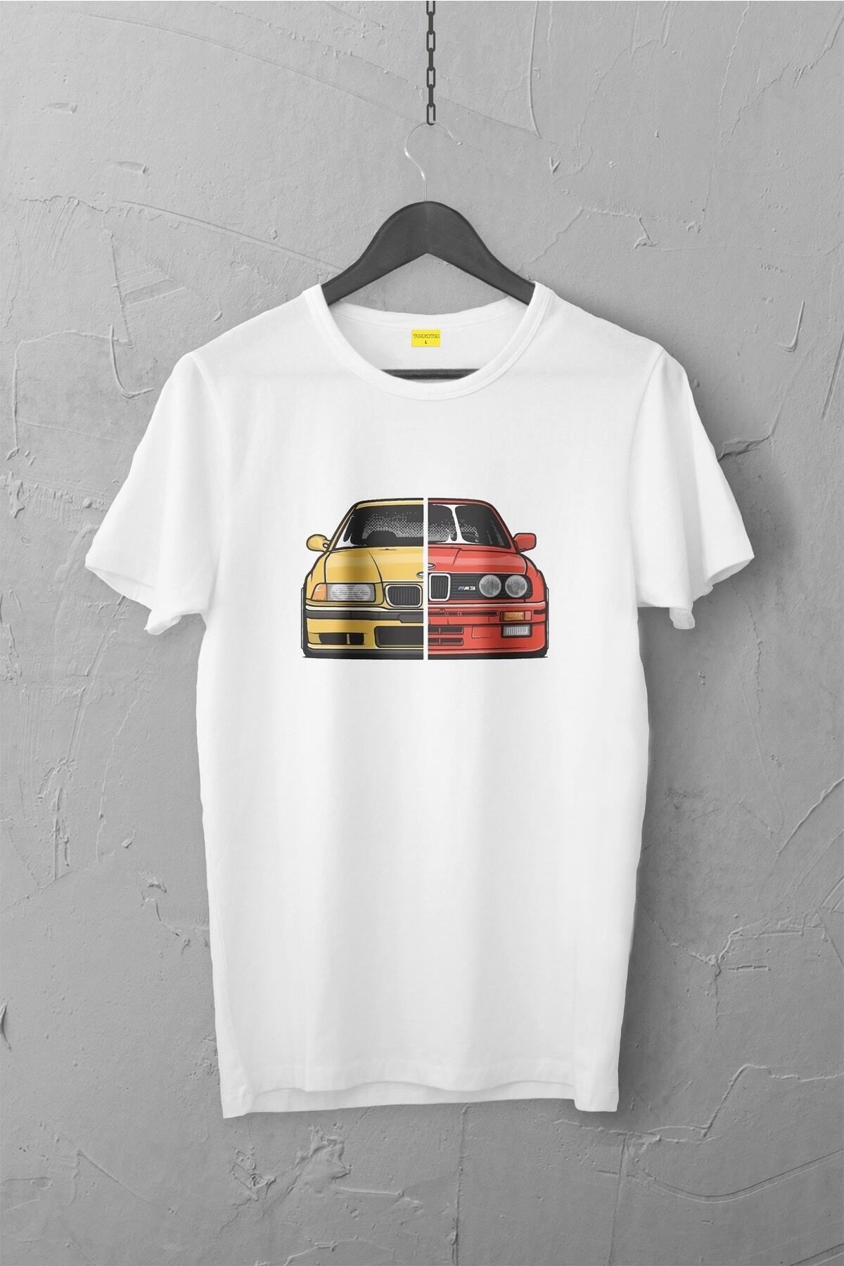 Pisa Art Bmw E30 Tasarımlı Tshirt , Unisex Premium, Çatlama Solma Yapmaz / Otomobil