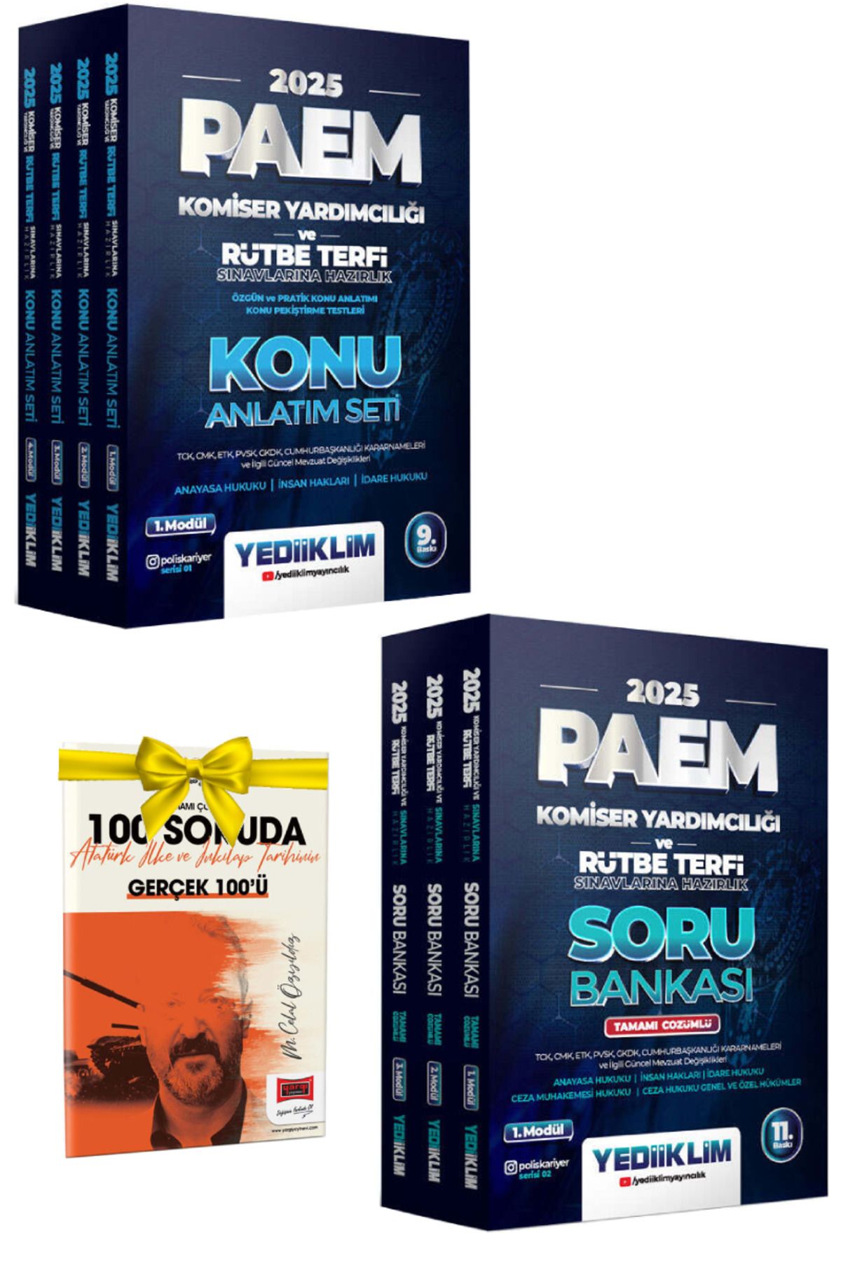 Yediiklim Yayınları 2025 Yediiklim PAEM Komiser Yardımcılığı ve Rütbe Terfi Konu Anlatım Seti+Paem Soru Bankası Seti