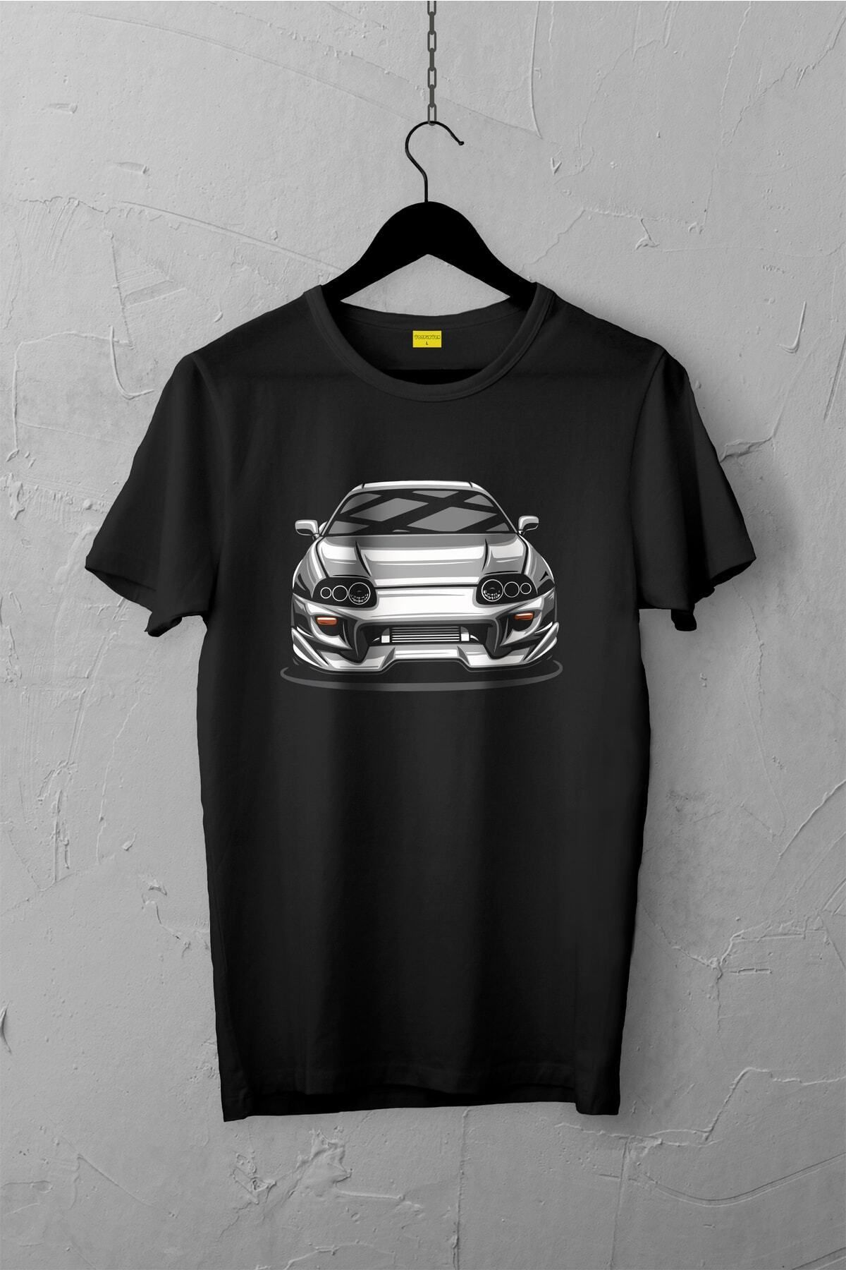 Pisa Art Toyota Supra Design Tshirt , Unisex Premium, Çatlama Solma Yapmaz / Otomobil