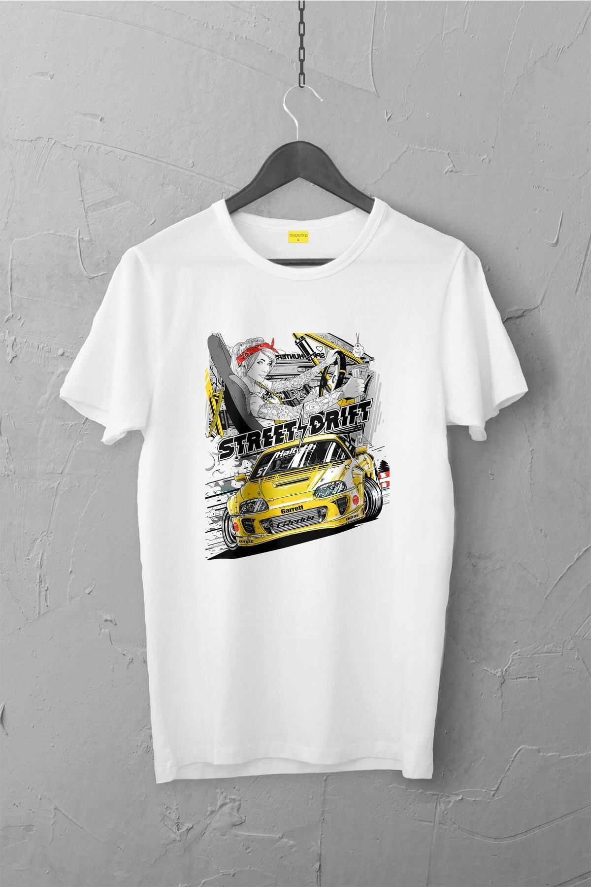 Pisa Art Toyota Supra Design Tshirt , Unisex Premium, Çatlama Solma Yapmaz / Otomobil