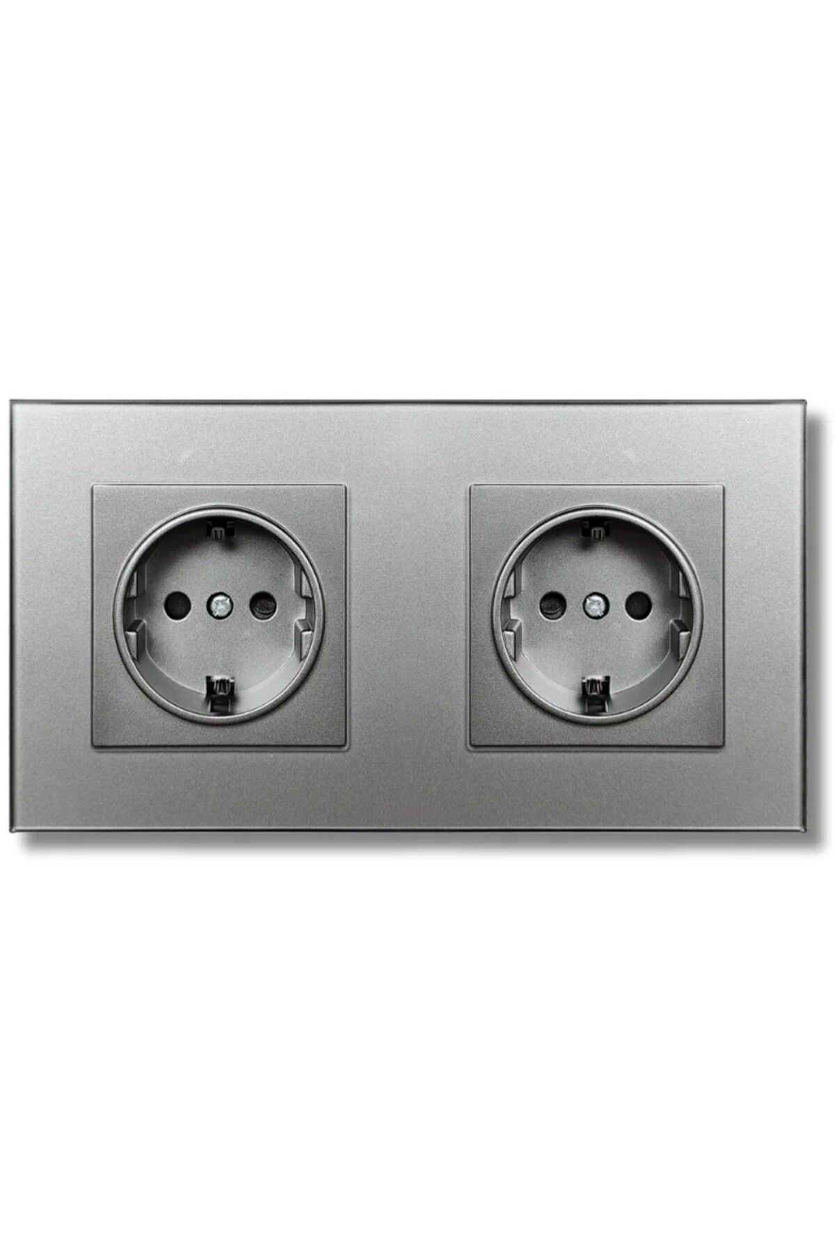 iUni-Double Socket With Tempered Glass Frame Ws2, 16a, Silver 1
