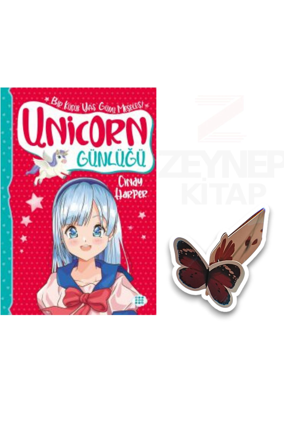 Dokuz Yayınları Unicorn Günlüğü 4- Bir Küçük Yaş Günü Meselesi(Özel Tasarım Hareketli Kelebek Ayraç Hediye)