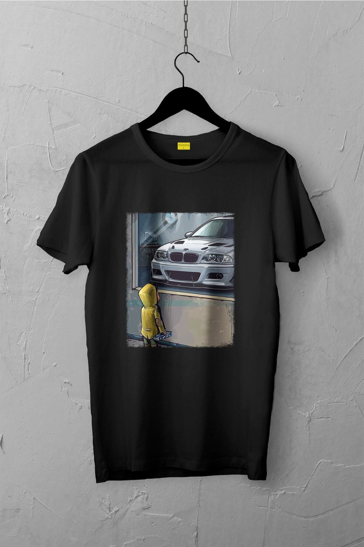 Pisa Art Bmw E46 Tasarımlı Tshirt , Unisex Premium, Çatlama Solma Yapmaz / Otomobil