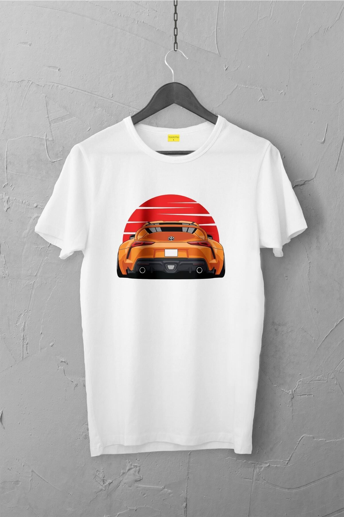 Pisa Art Toyota Supra Design Tshirt , Unisex Premium, Çatlama Solma Yapmaz / Otomobil