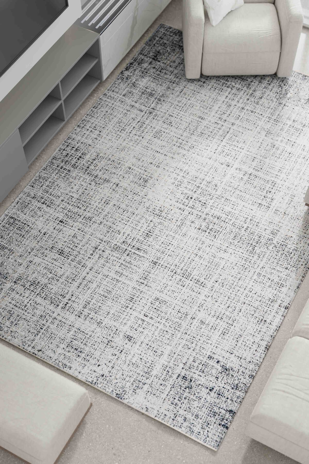 Serente Home Eskitme Çizgi Desenli Yıkanabilir Kaymaz Taban Şönil Gri Mutfak Halısı 4167