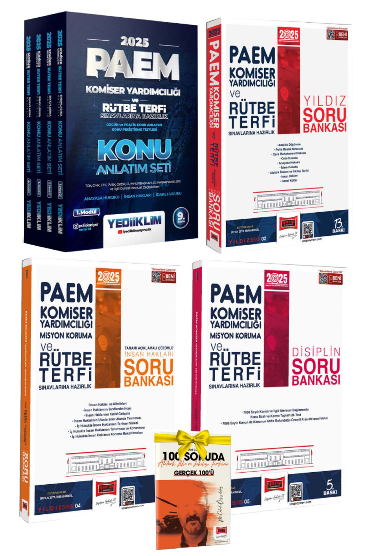 Yediiklim Yayınları 2025 Yediiklim PAEM Komiser Yardımcılığı ve Rütbe Terfi Konu Anlatım Seti+PAEM Soru Bankası Seti