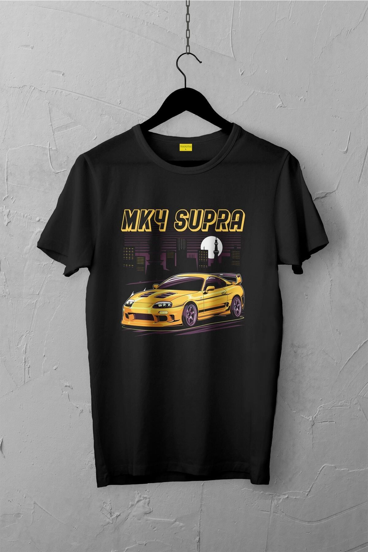 Pisa Art Toyota Supra Design Tshirt , Unisex Premium, Çatlama Solma Yapmaz / Otomobil