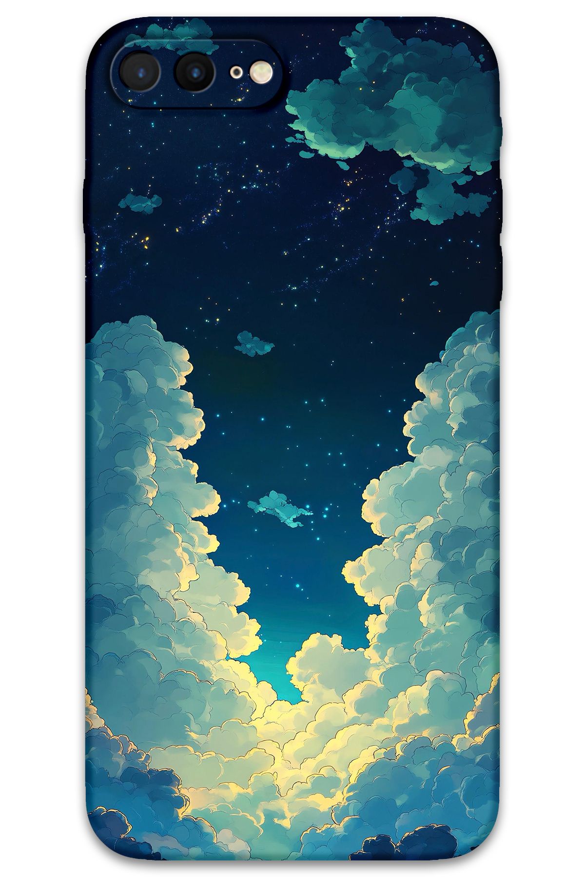 Gramaphone iPhone 8 Plus Uyumlu Uzay Desenli Telefon Kılıfı + Ekran Koruyucu - 5868