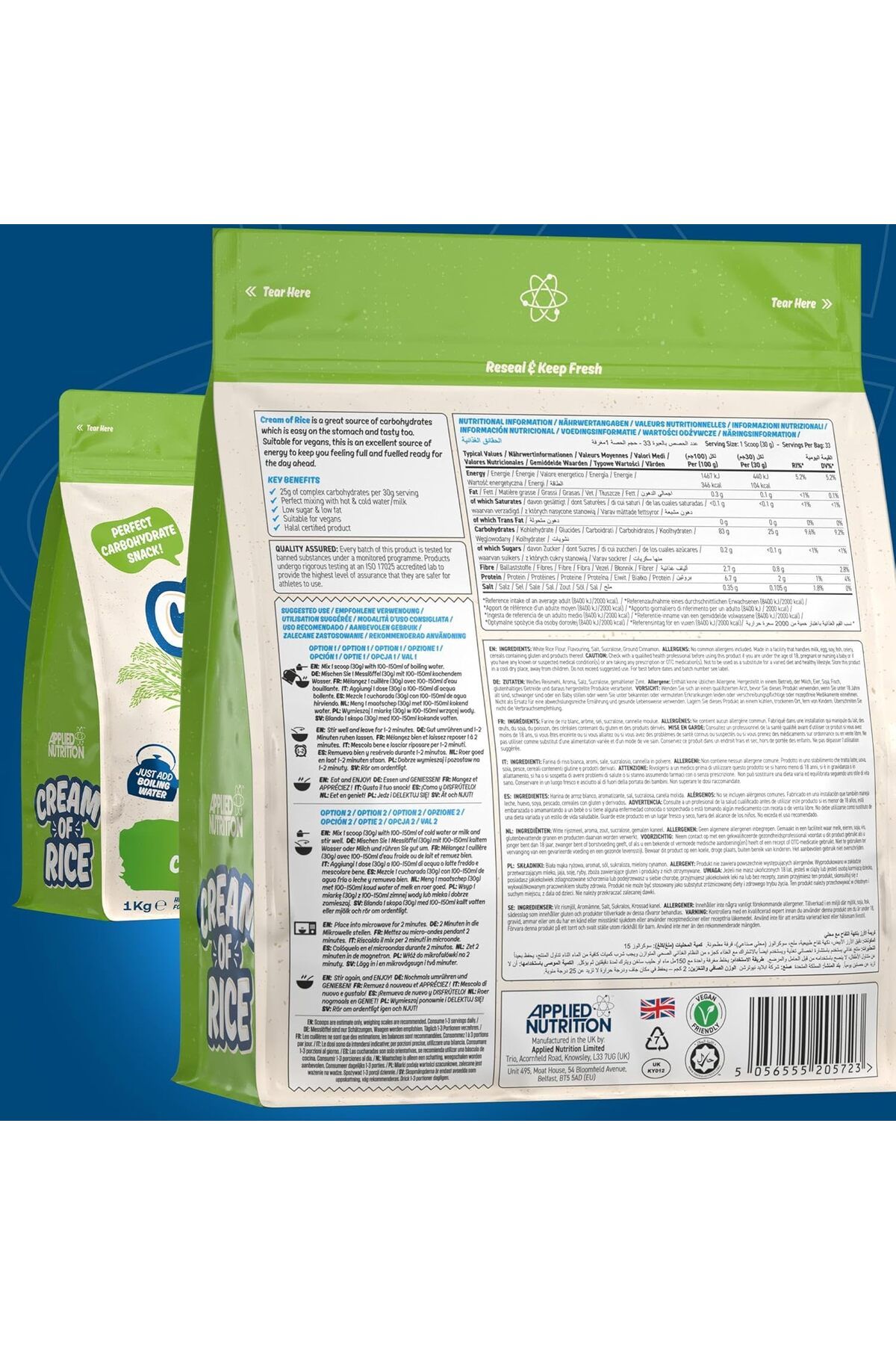 applied nutrition-Cream Of Rice, Apple Crumble, 1 Kg | High Carbohydrate | Source Of Energy For Breakfast & Snacks 4