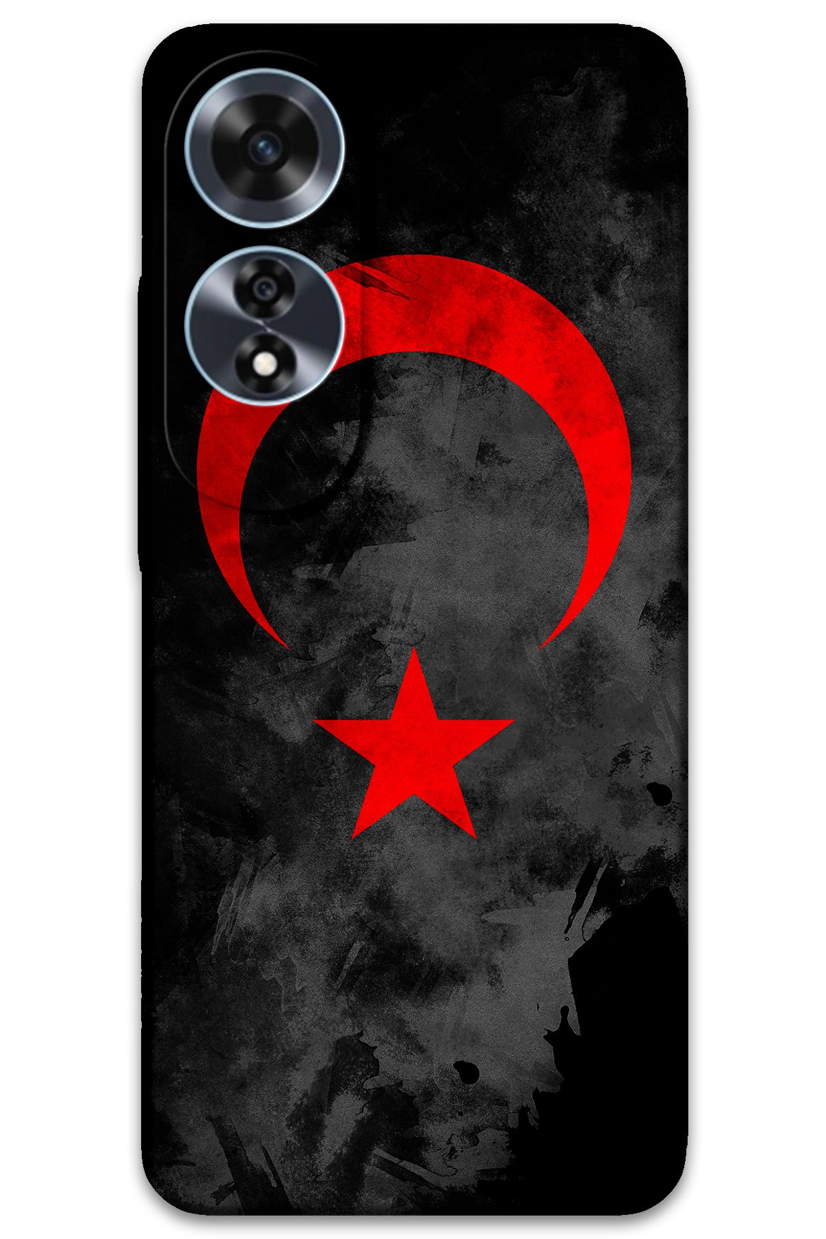 Gramaphone Oppo A60 Uyumlu Türk Bayrağı Desenli Telefon Kılıfı + Ekran Koruyucu - 5852
