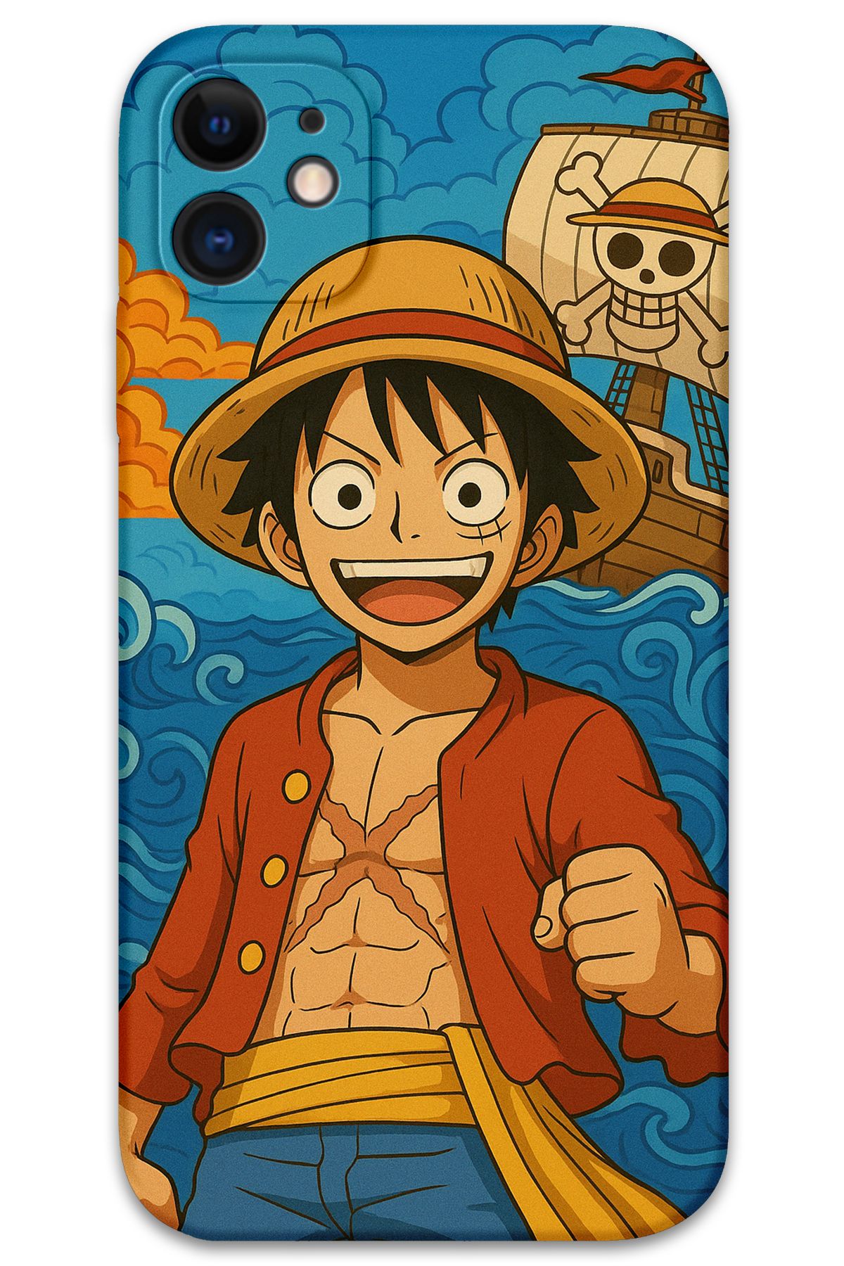 Gramaphone iPhone 12 Uyumlu Anime Desenli Telefon Kılıfı + Ekran Koruyucu - 5753