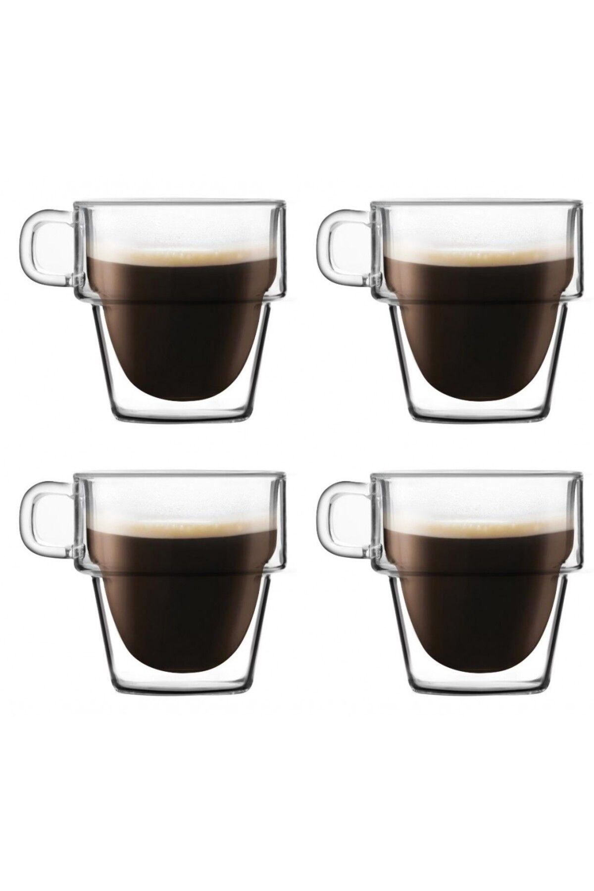 KRASINO-Set of 4 Altmore espresso cups, borosilicate glass, double walls, 80 ml 7