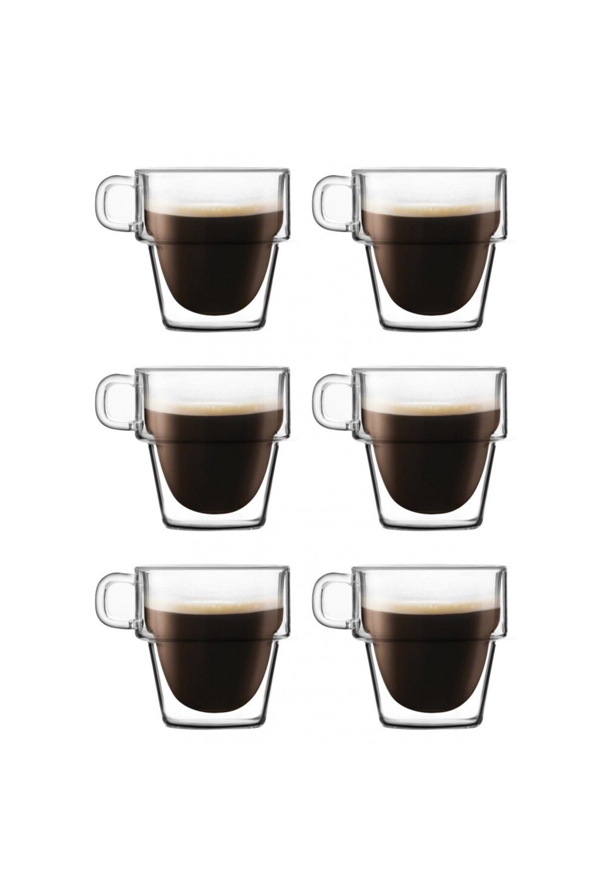 KRASINO-Set of 6 Altmore espresso cups, borosilicate glass, double walls, 80 ml 1