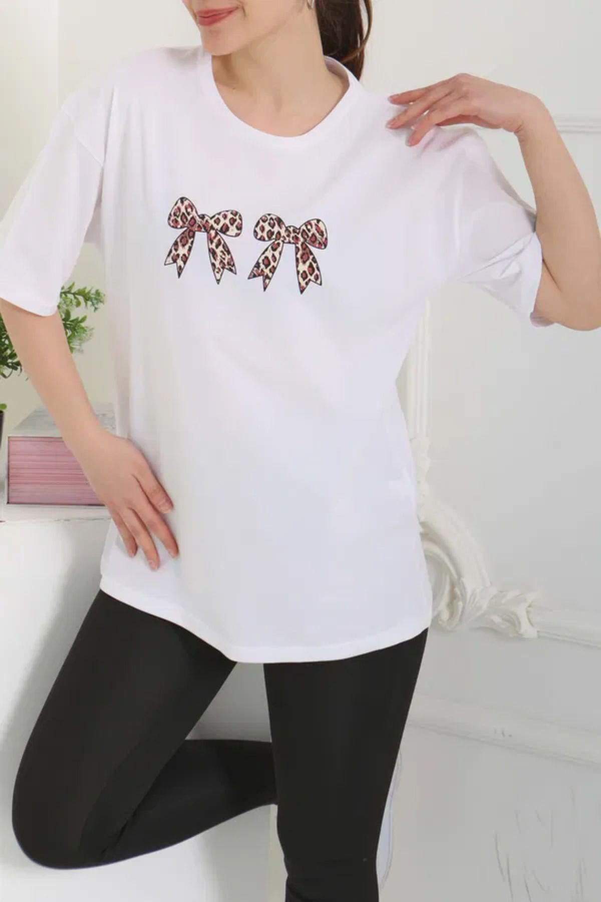 Butik Kurdale Baskılı Kısa Kollu T-Şhirt